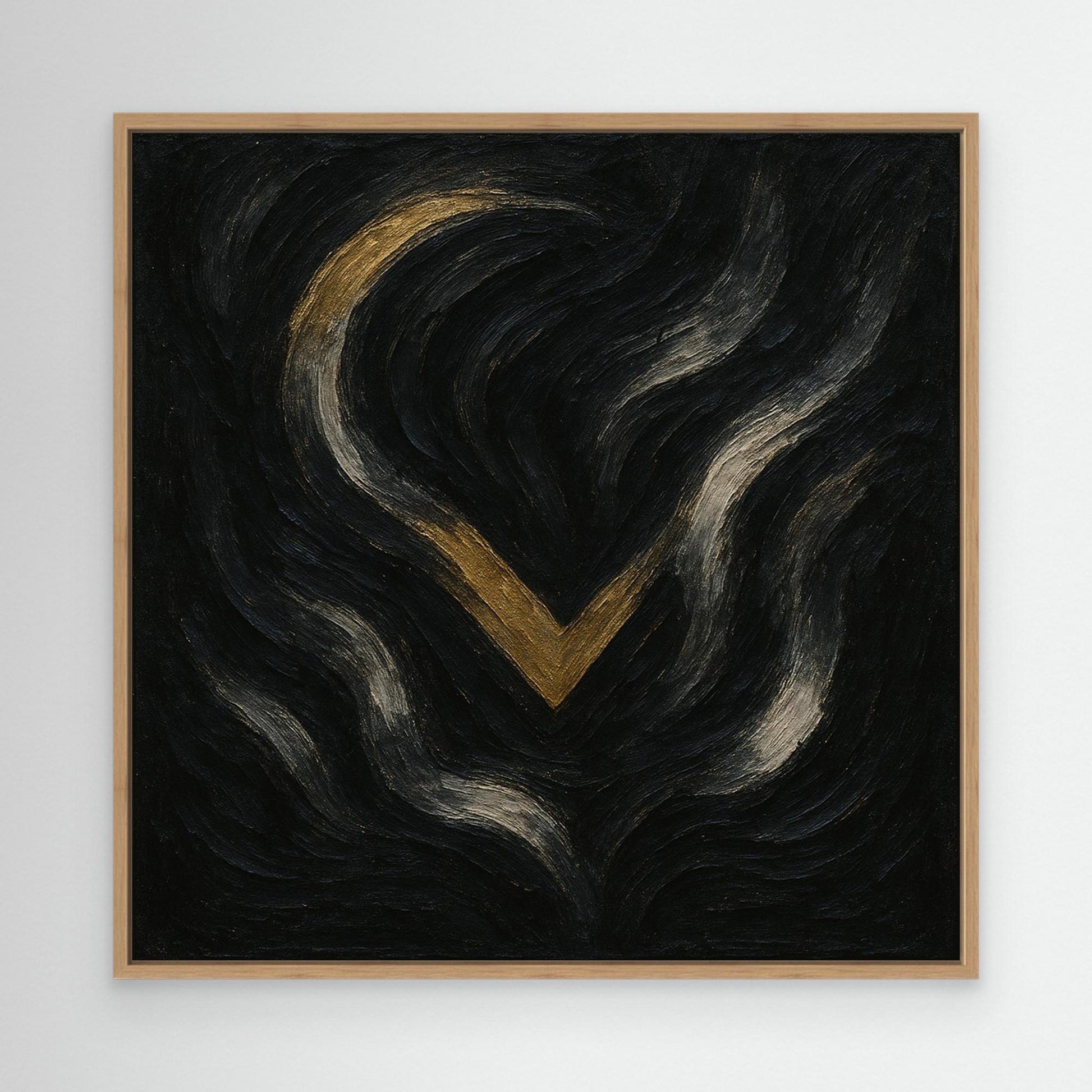 Abstract Golden Descent Canvas Wall Art