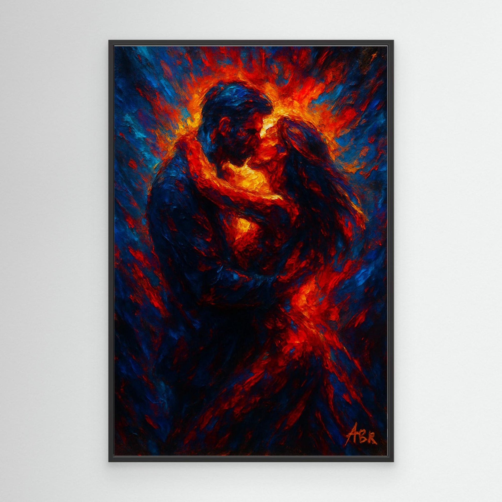 Passionate Embrace Romantic Canvas Wall Art