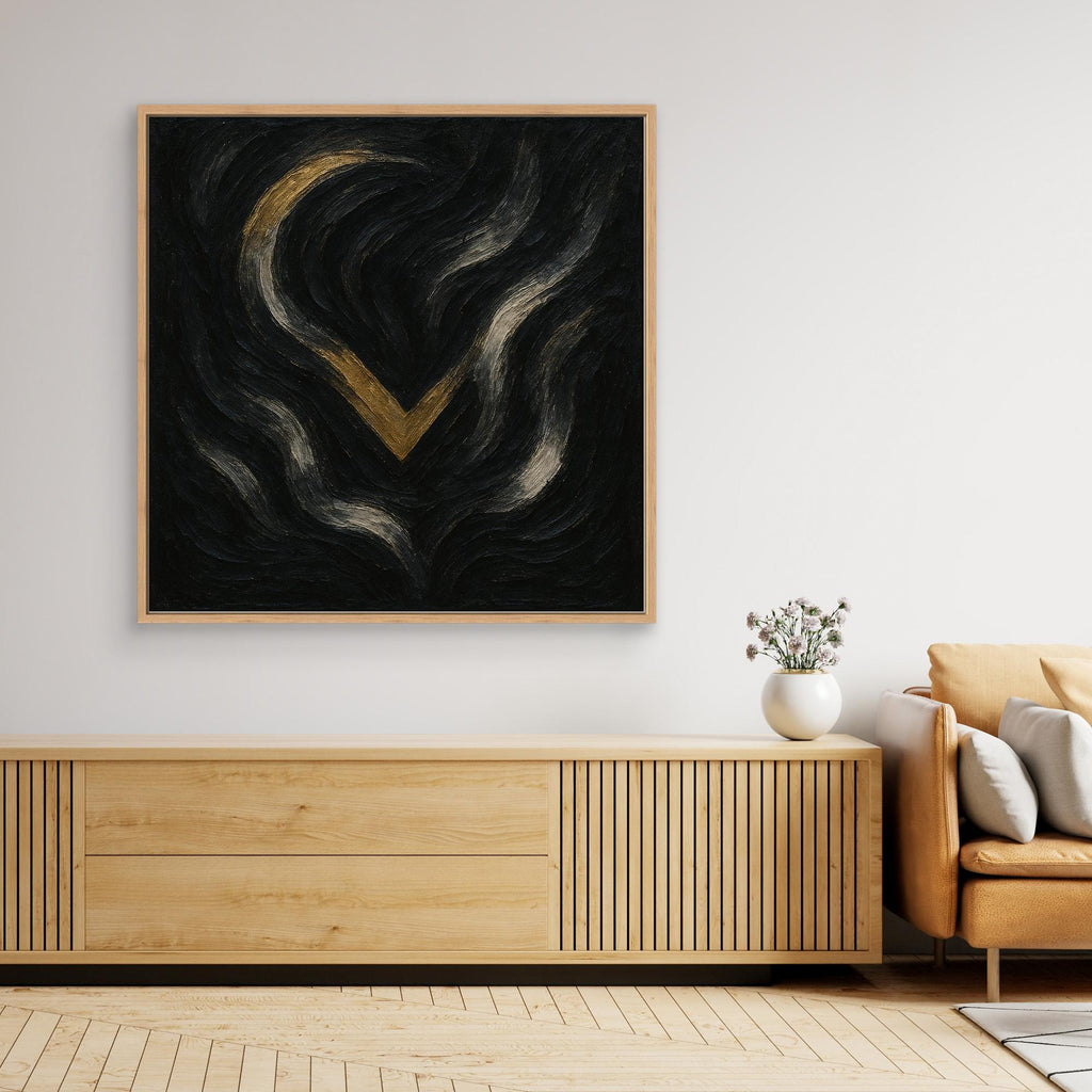 Abstract Golden Descent Canvas Wall Art