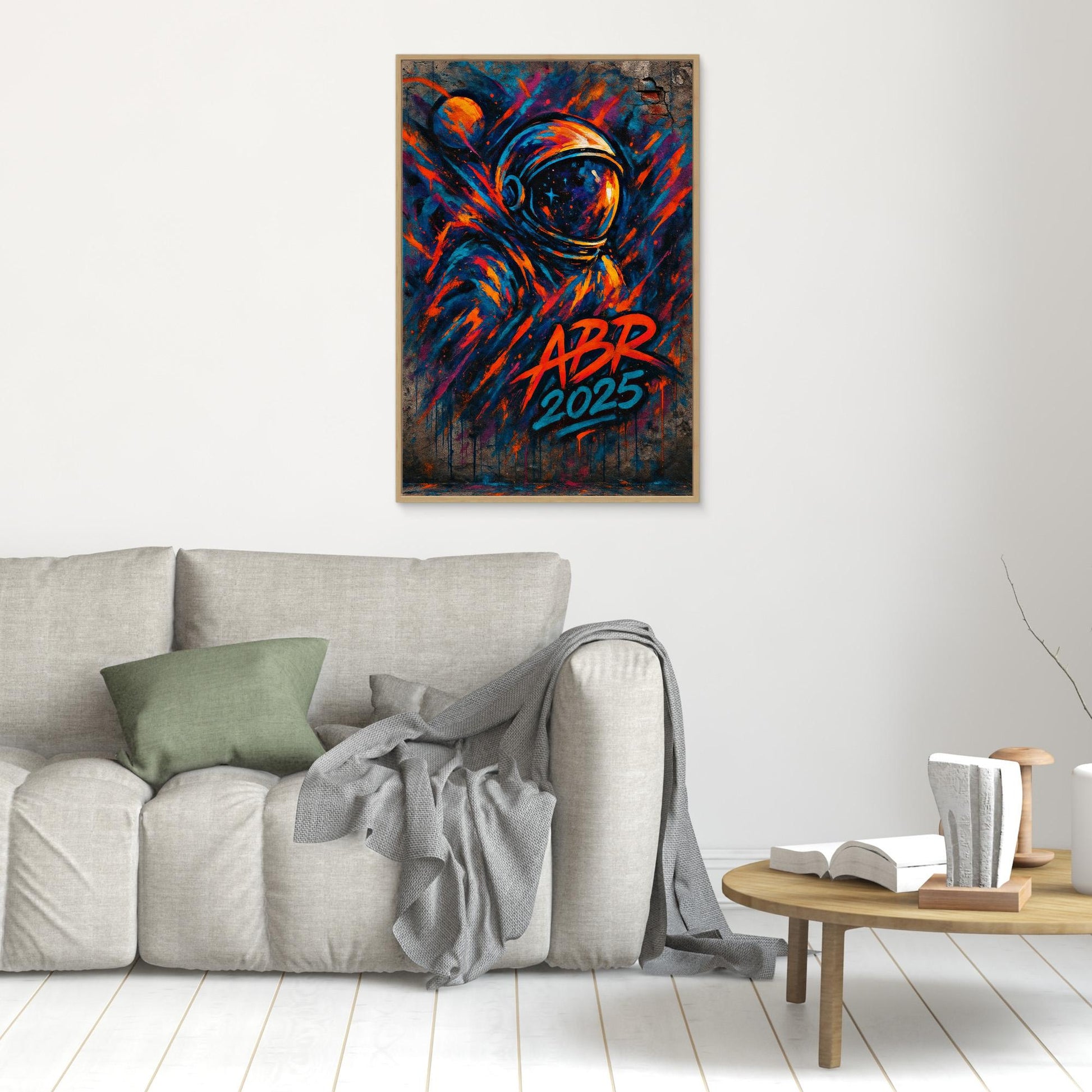 Graffiti Astronaut Canvas Wall Art – Space Street Style Print
