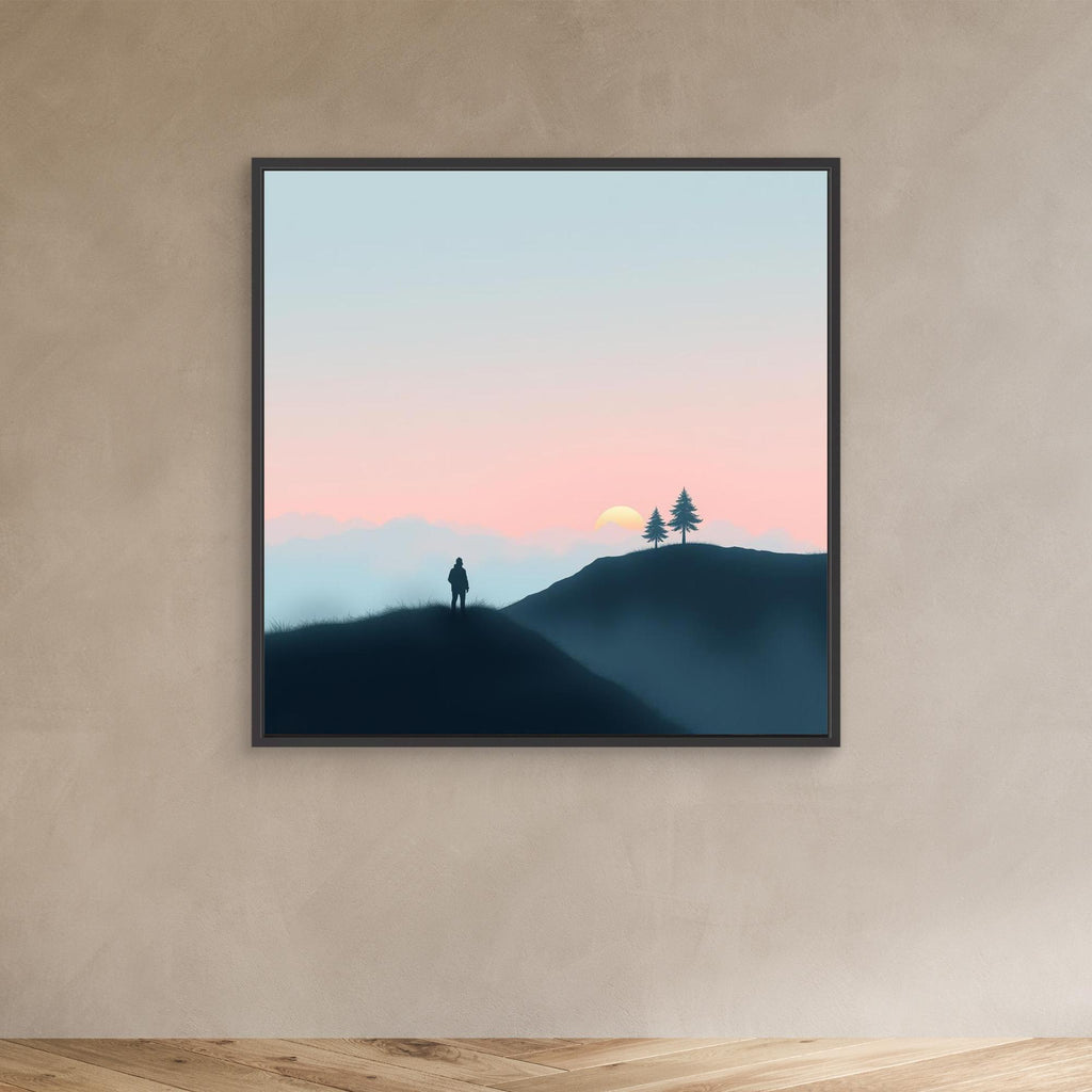 Solitude at Sunset – Minimalist Landscape Canvas Wall Art
