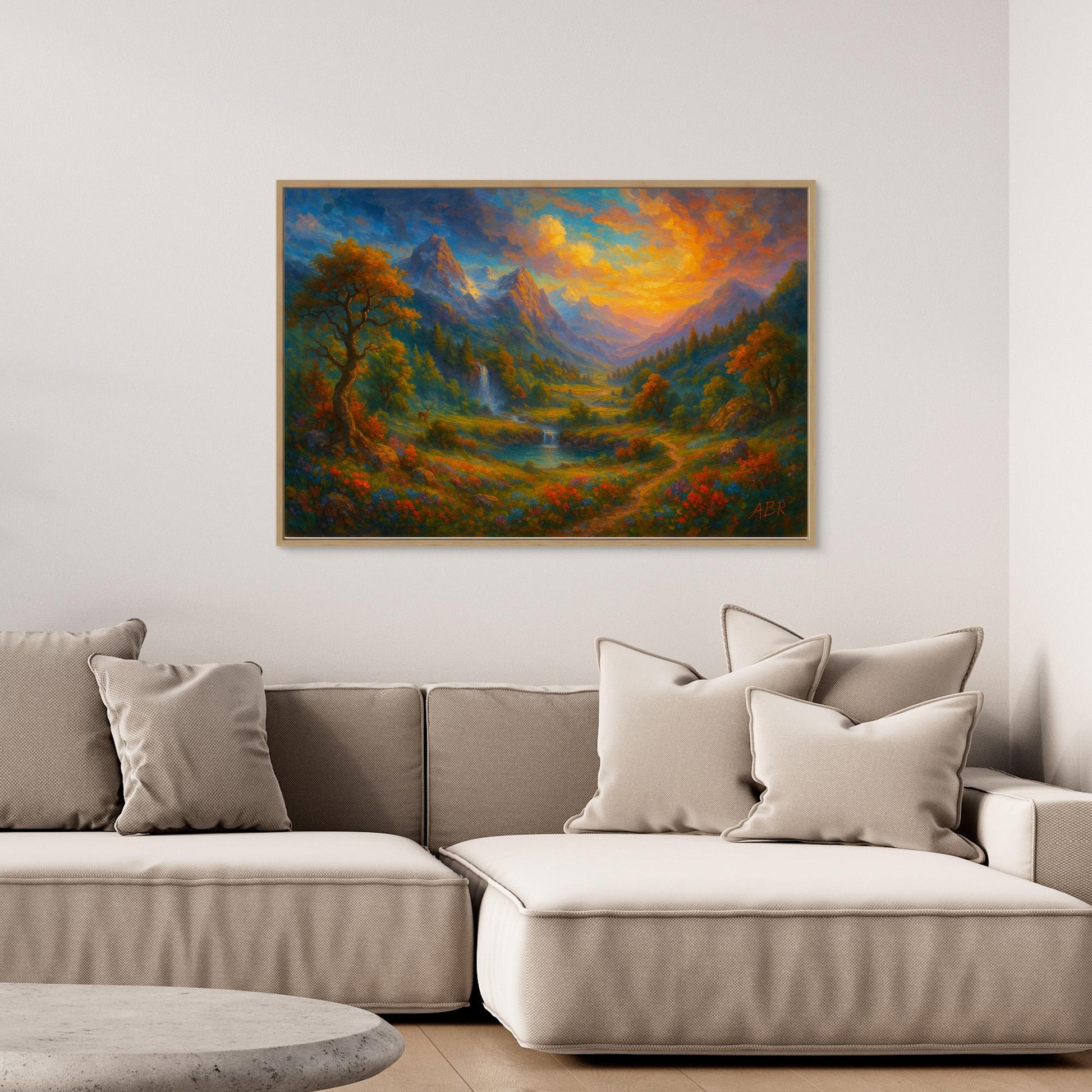 Colorful Mountain Sunset Canvas Wall Art