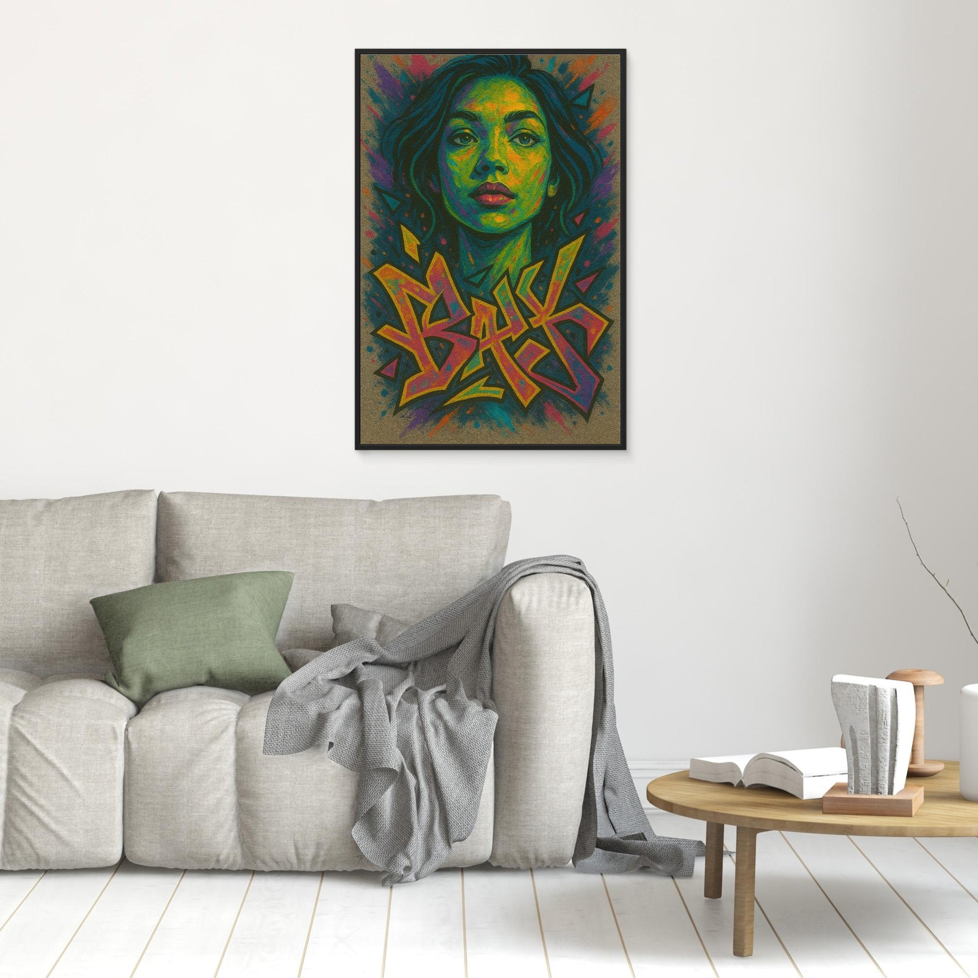Colorful Graffiti Woman Canvas Wall Art – Bold Urban Street Style