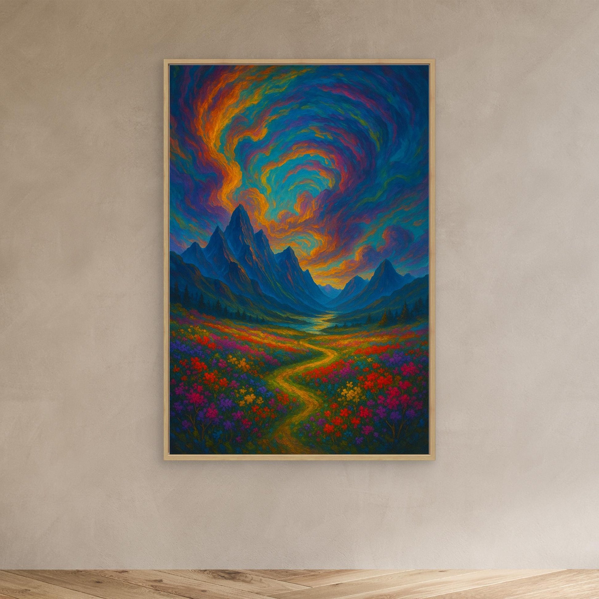 Colorful Fantasy Landscape Canvas Wall Art – Surreal Nature Print