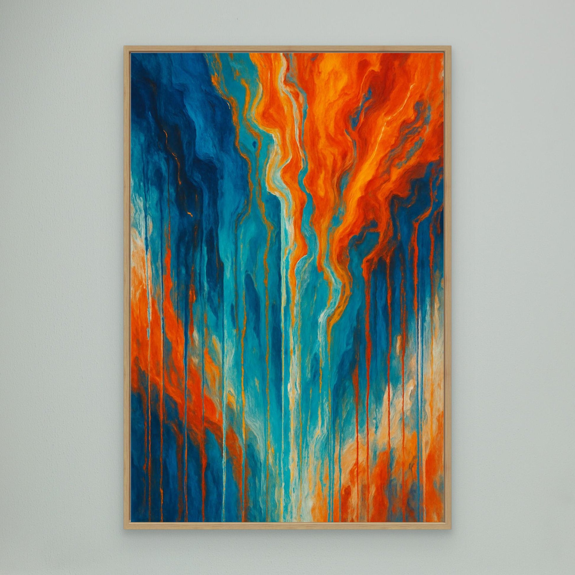 Fiery Flow Abstract Canvas Wall Art 