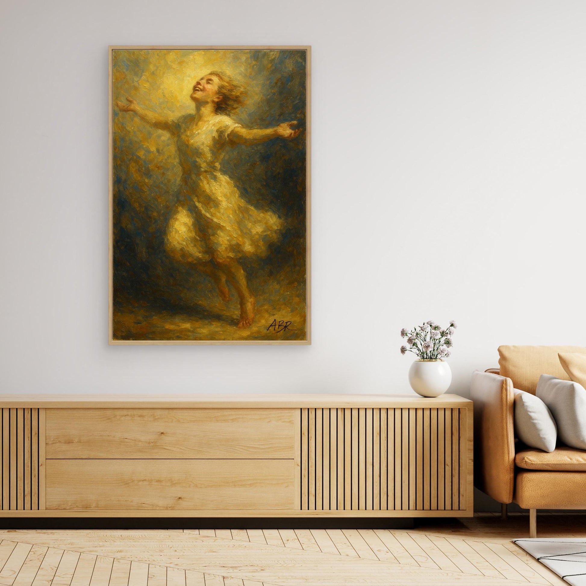 Joyful Woman Canvas Wall Art – Figurative Print
