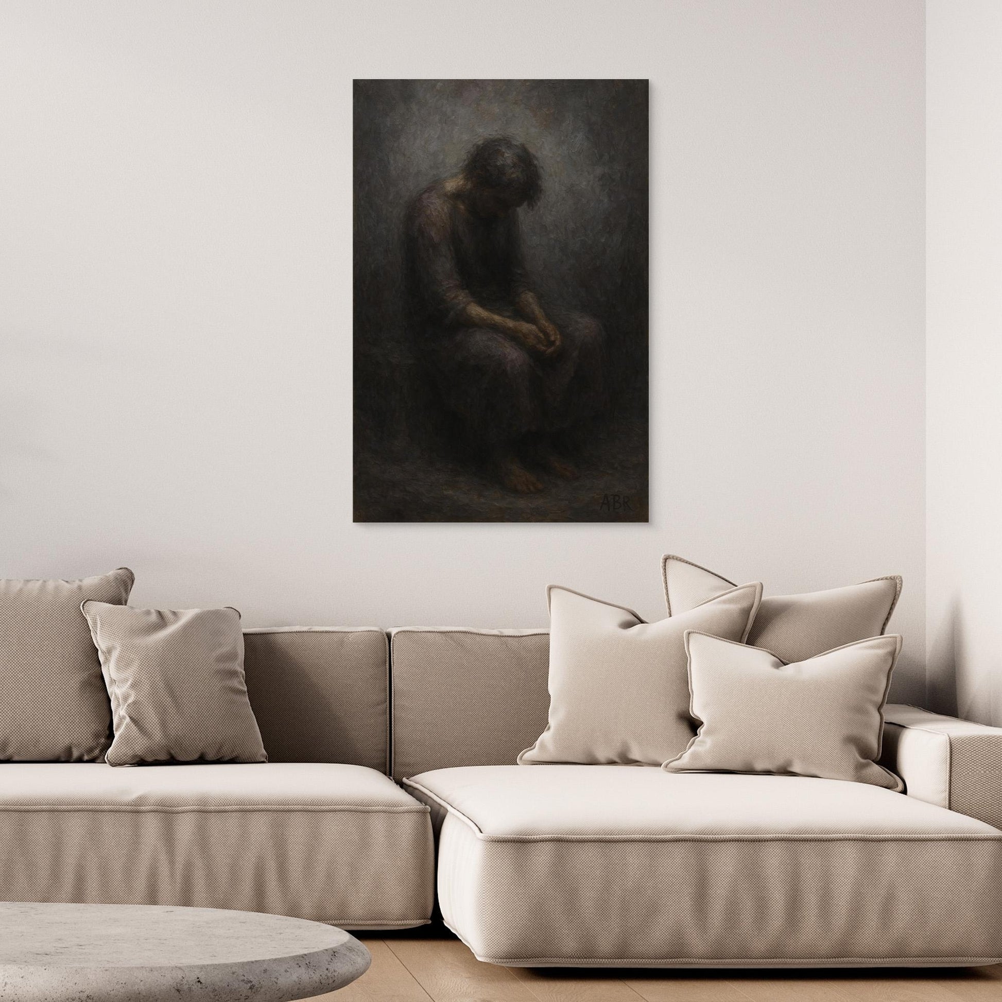 Melancholy Figurative Canvas Wall Art