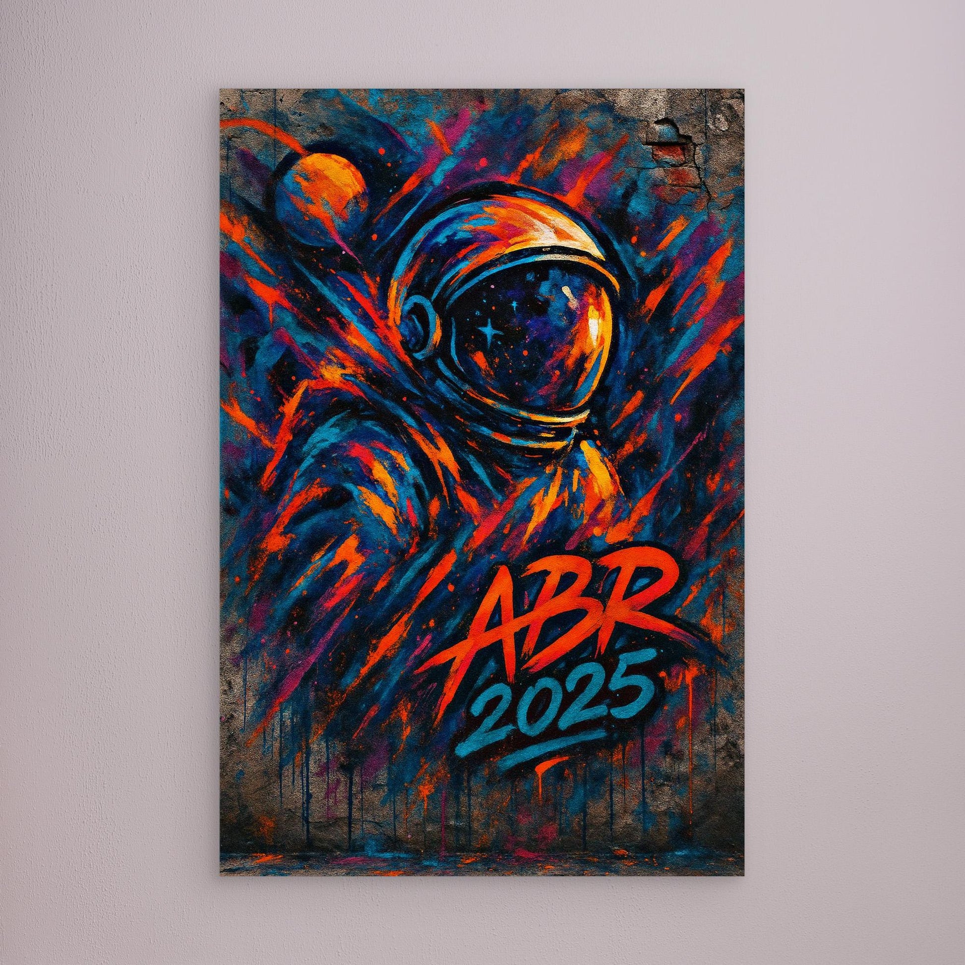 Graffiti Astronaut Canvas Wall Art – Space Street Style Print