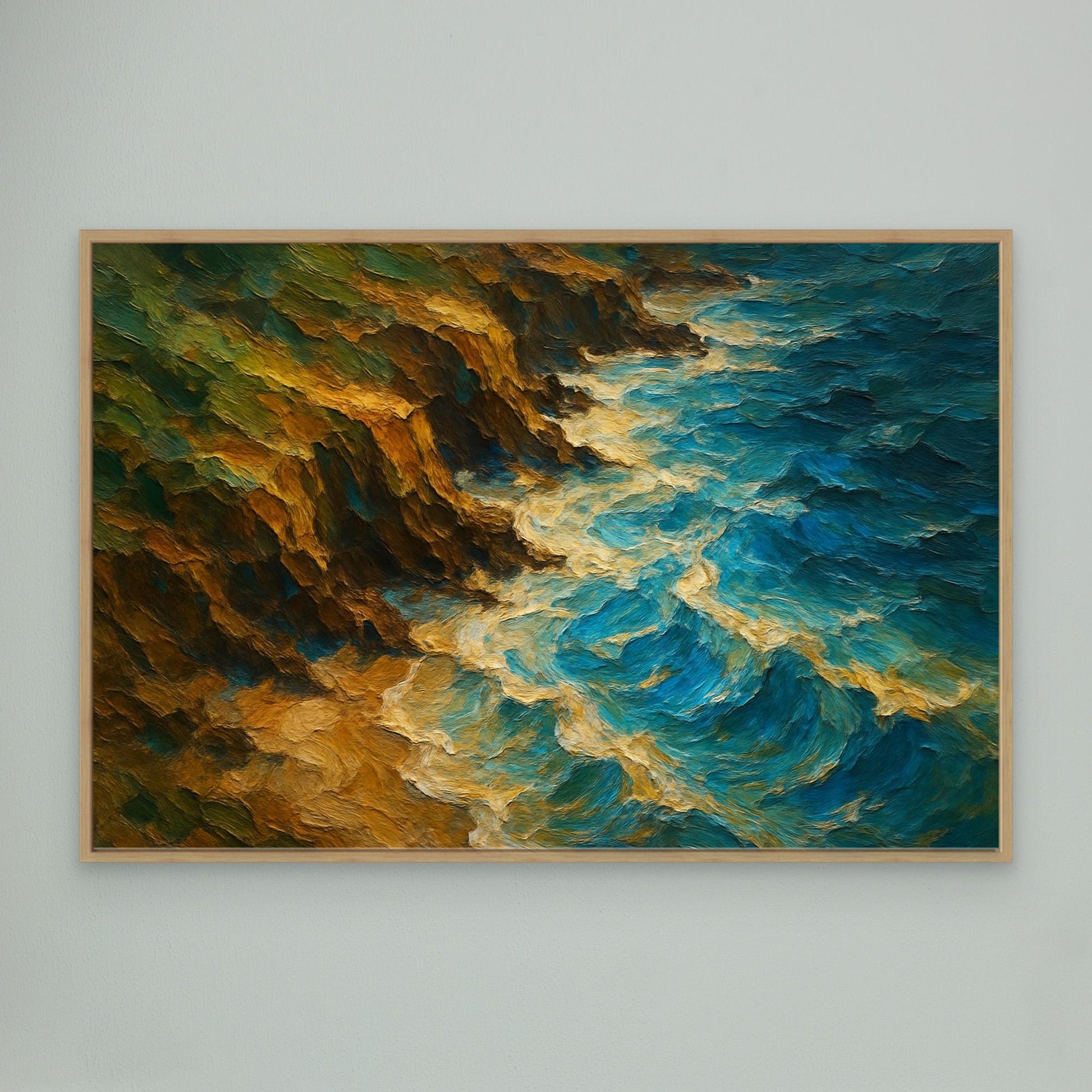 Ocean Cliff Canvas Wall Art – Abstract Coastal Print