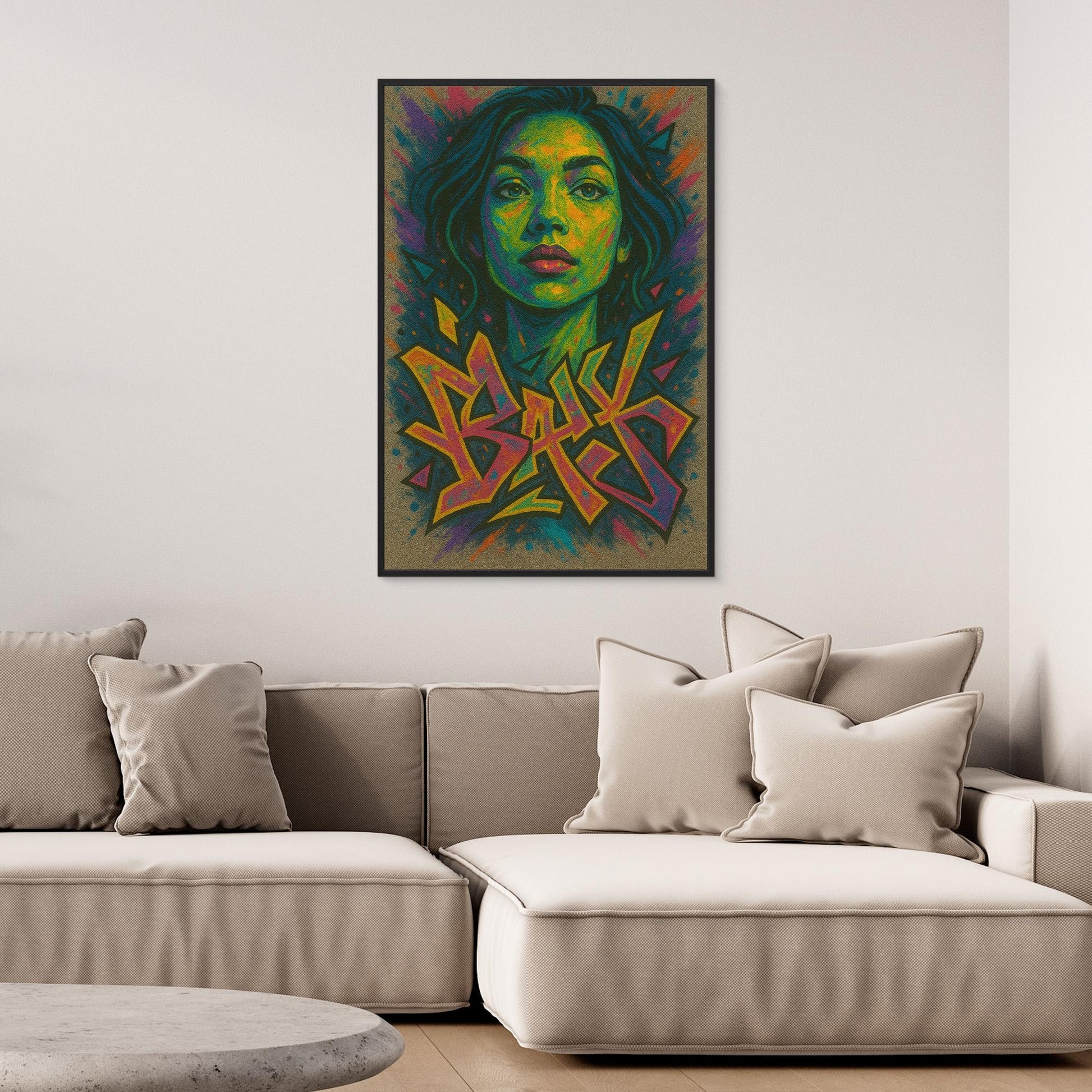 Colorful Graffiti Woman Canvas Wall Art – Bold Urban Street Style