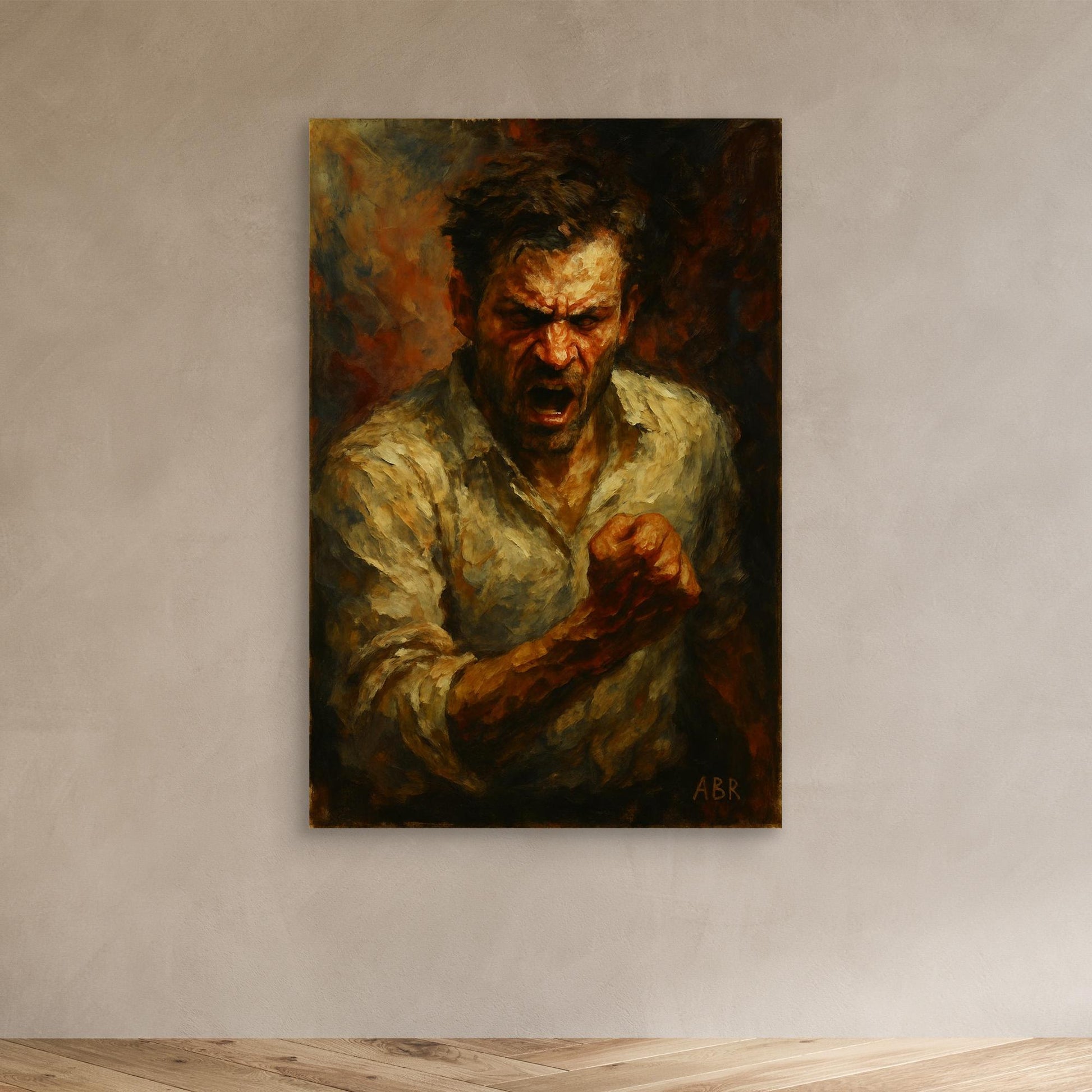 Powerful Male Portrait Canvas Wall Art Print