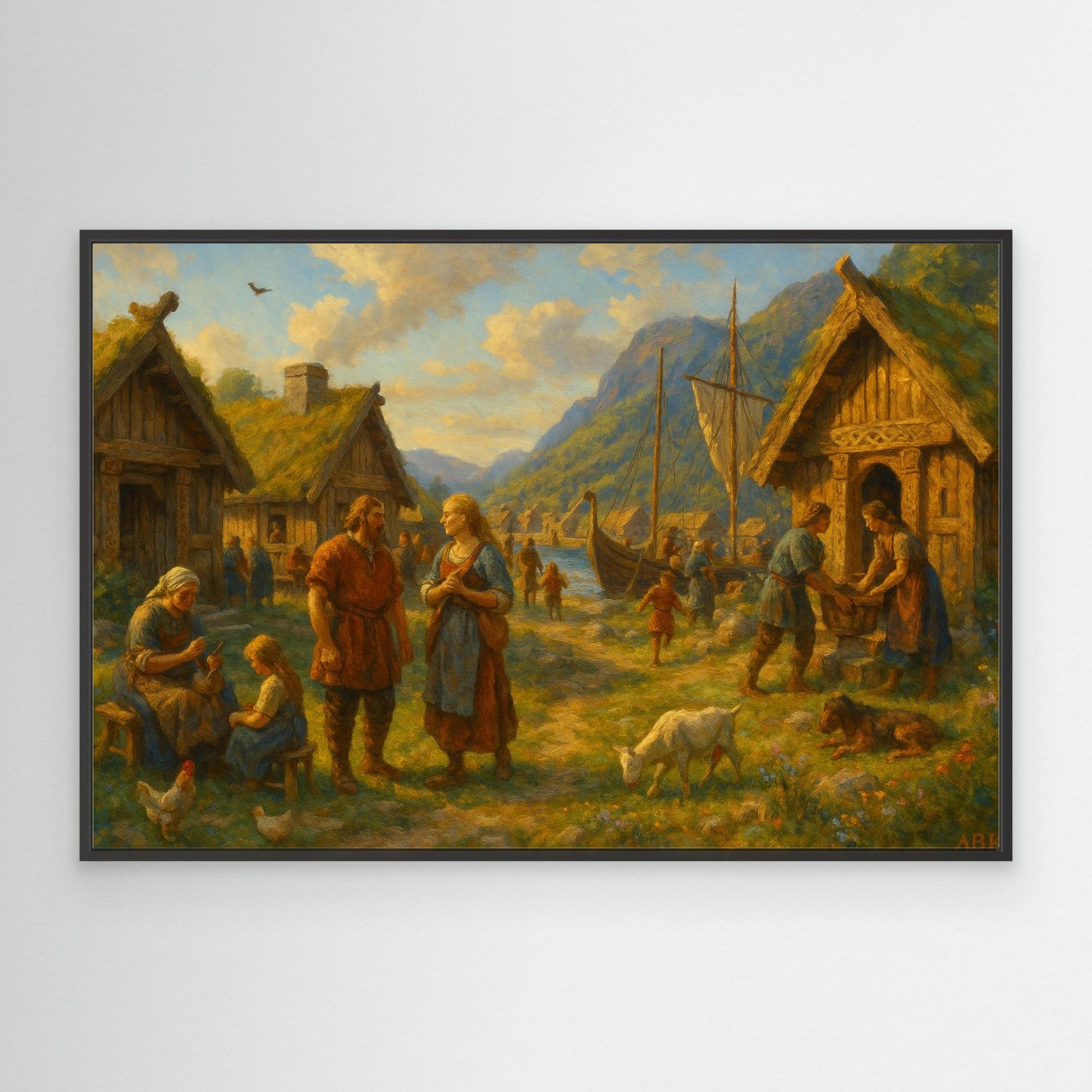 Viking Village Life Canvas Print