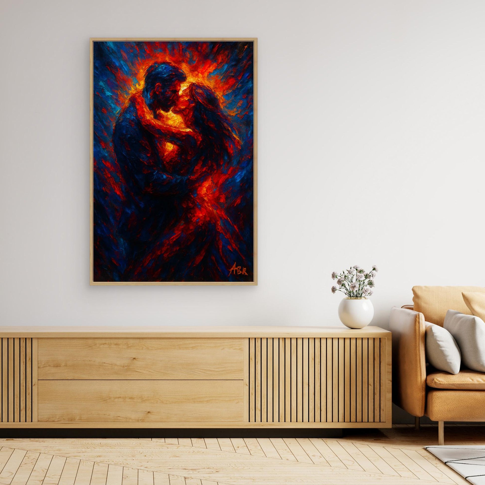 Passionate Embrace Romantic Canvas Wall Art