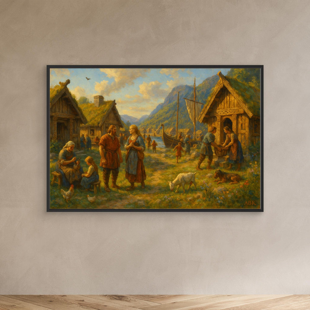 Viking Village Life Canvas Print