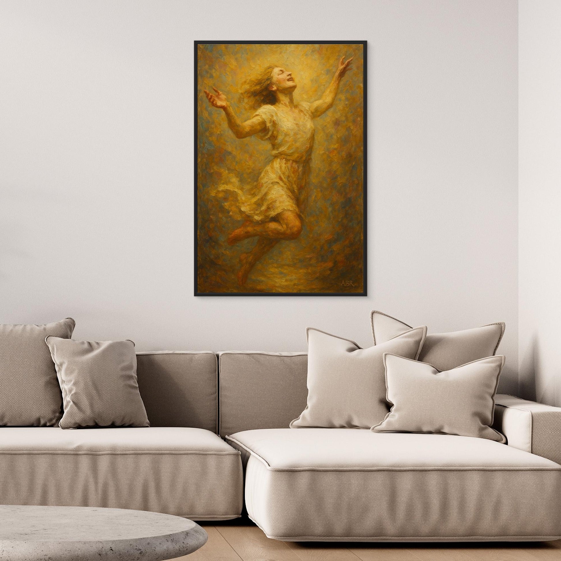 Joyful Woman Figurative Canvas Wall Art