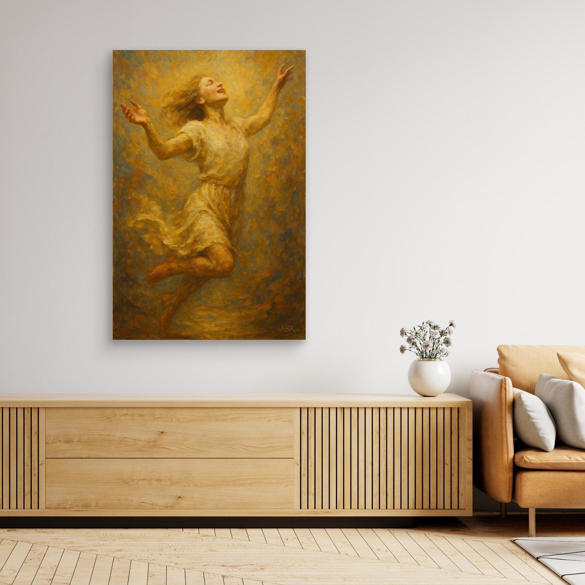 Joyful Woman Figurative Canvas Wall Art