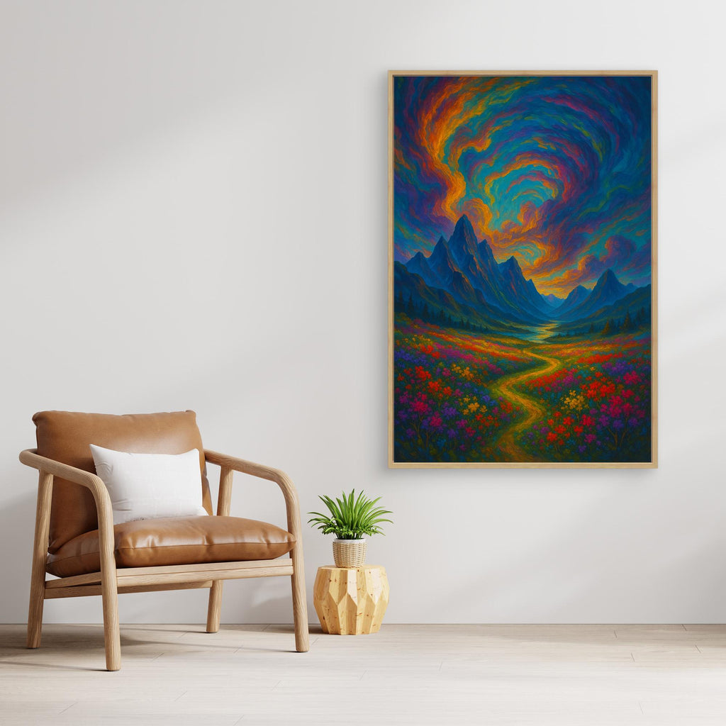 Colorful Fantasy Landscape Canvas Wall Art – Surreal Nature Print