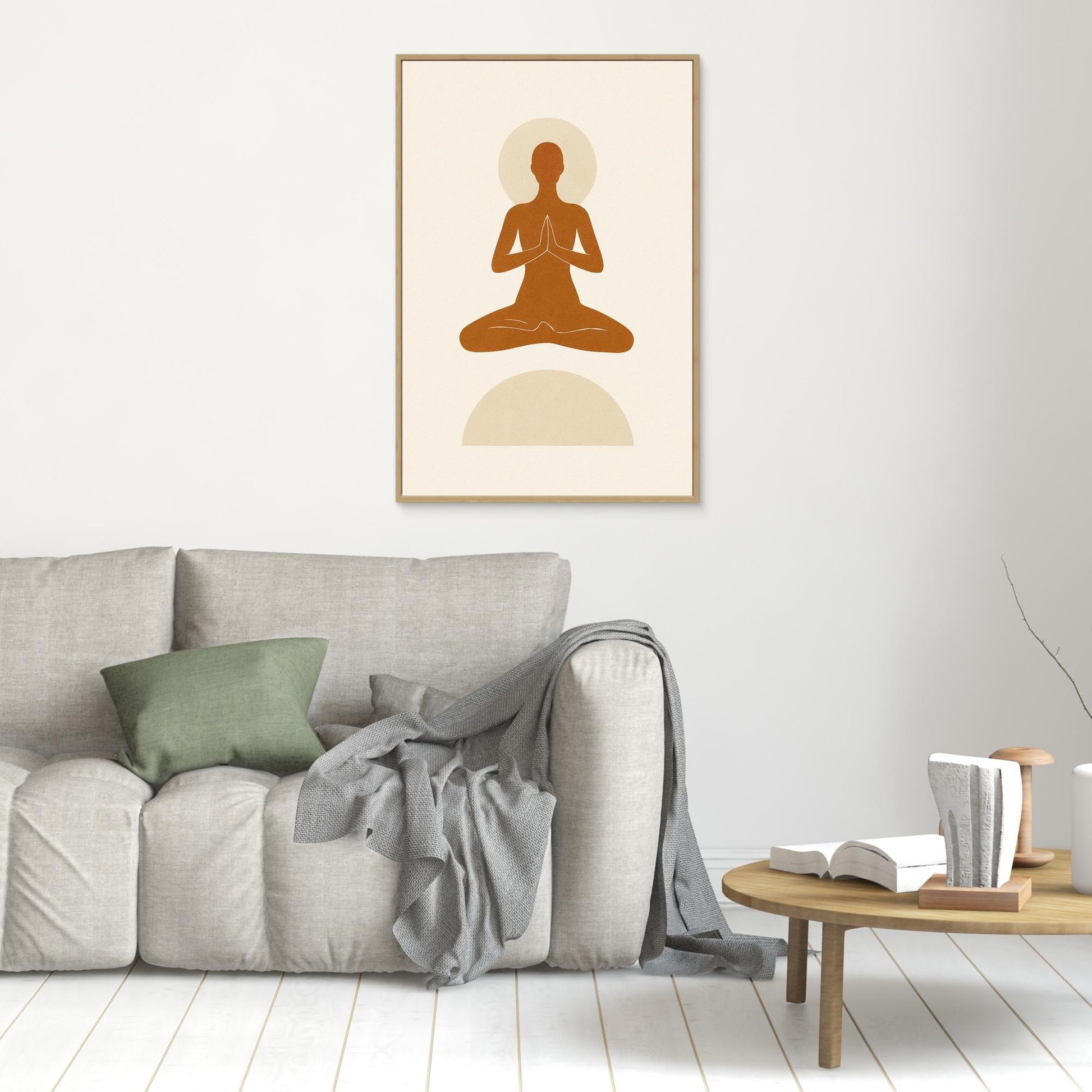 Inner Peace – Minimalist Meditating Figure Canvas Wall Art
