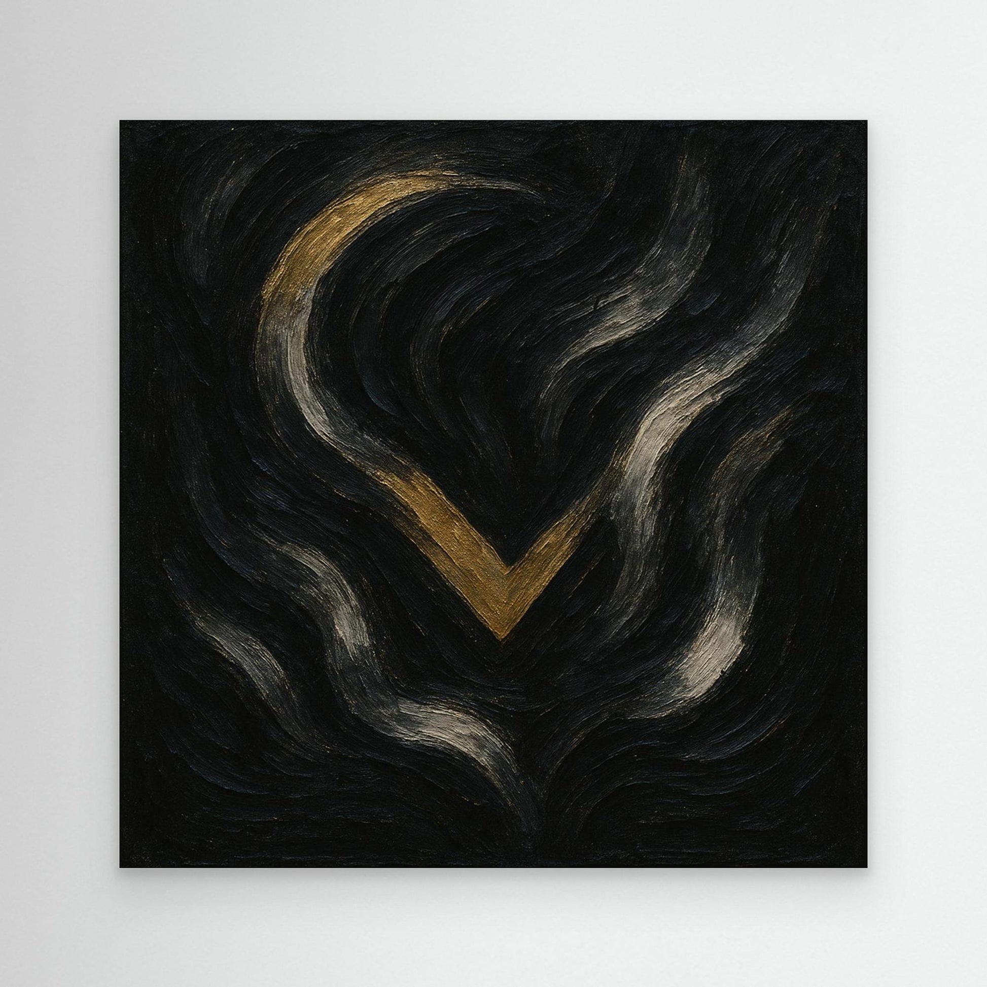 Abstract Golden Descent Canvas Wall Art