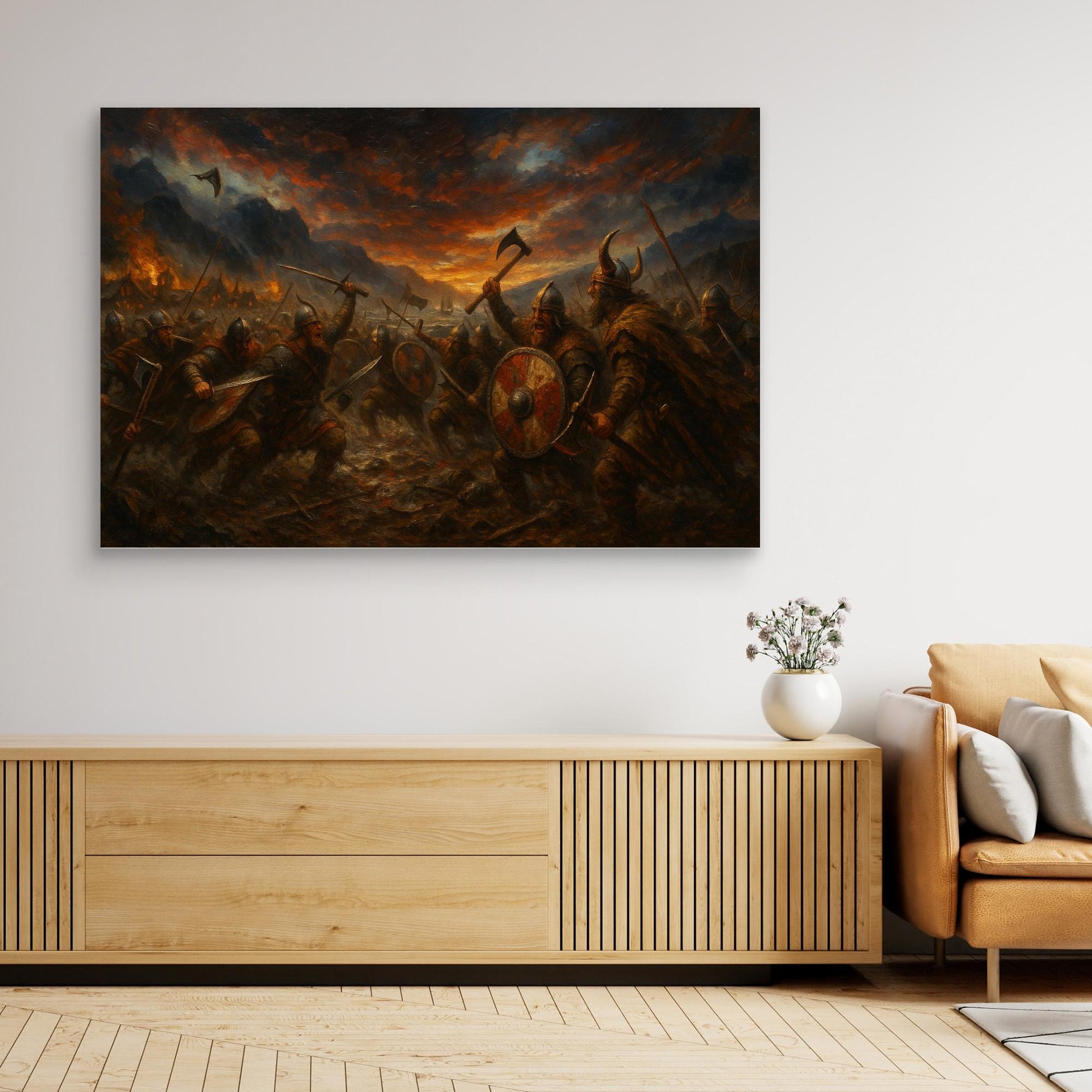 Viking Battle Canvas Wall Art