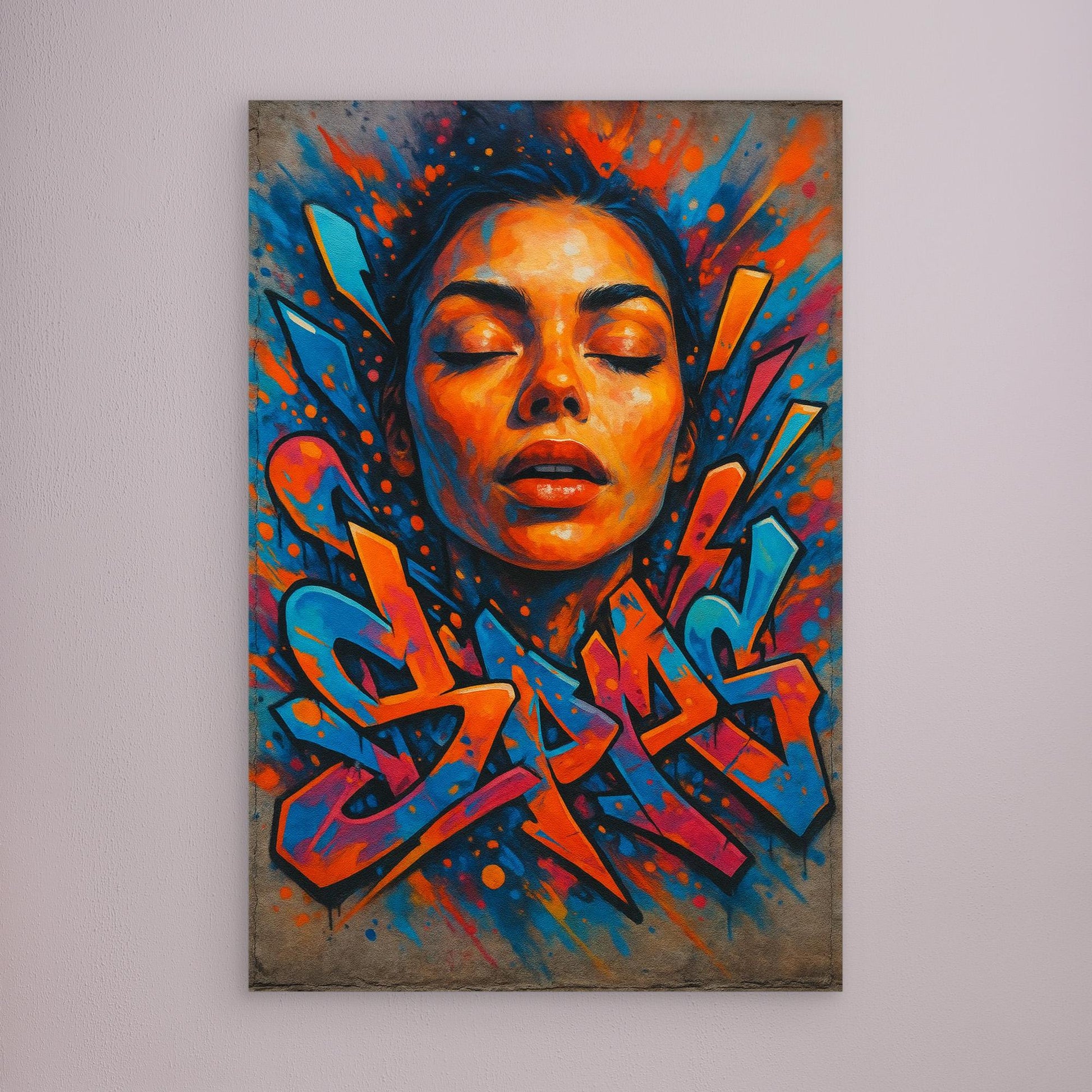Urban Graffiti Portrait – Colorful Canvas Wall Art