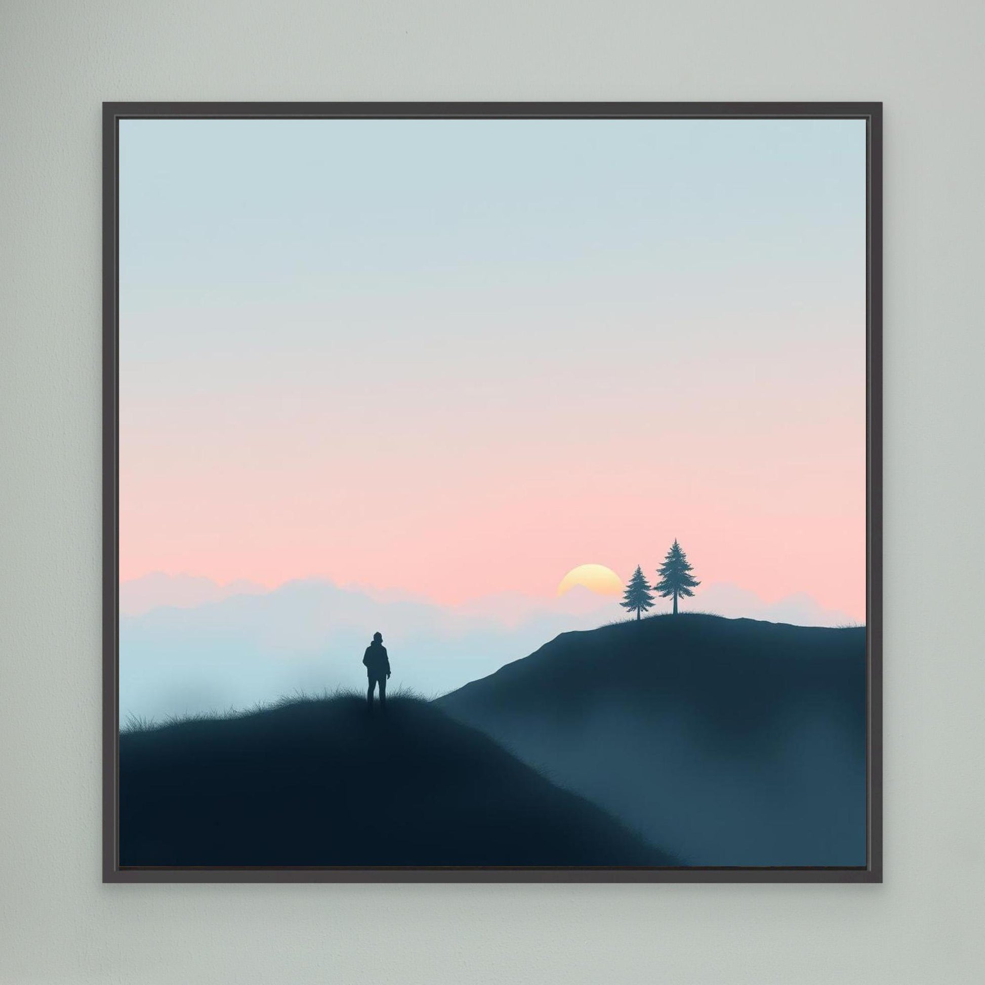 Solitude at Sunset – Minimalist Landscape Canvas Wall Art