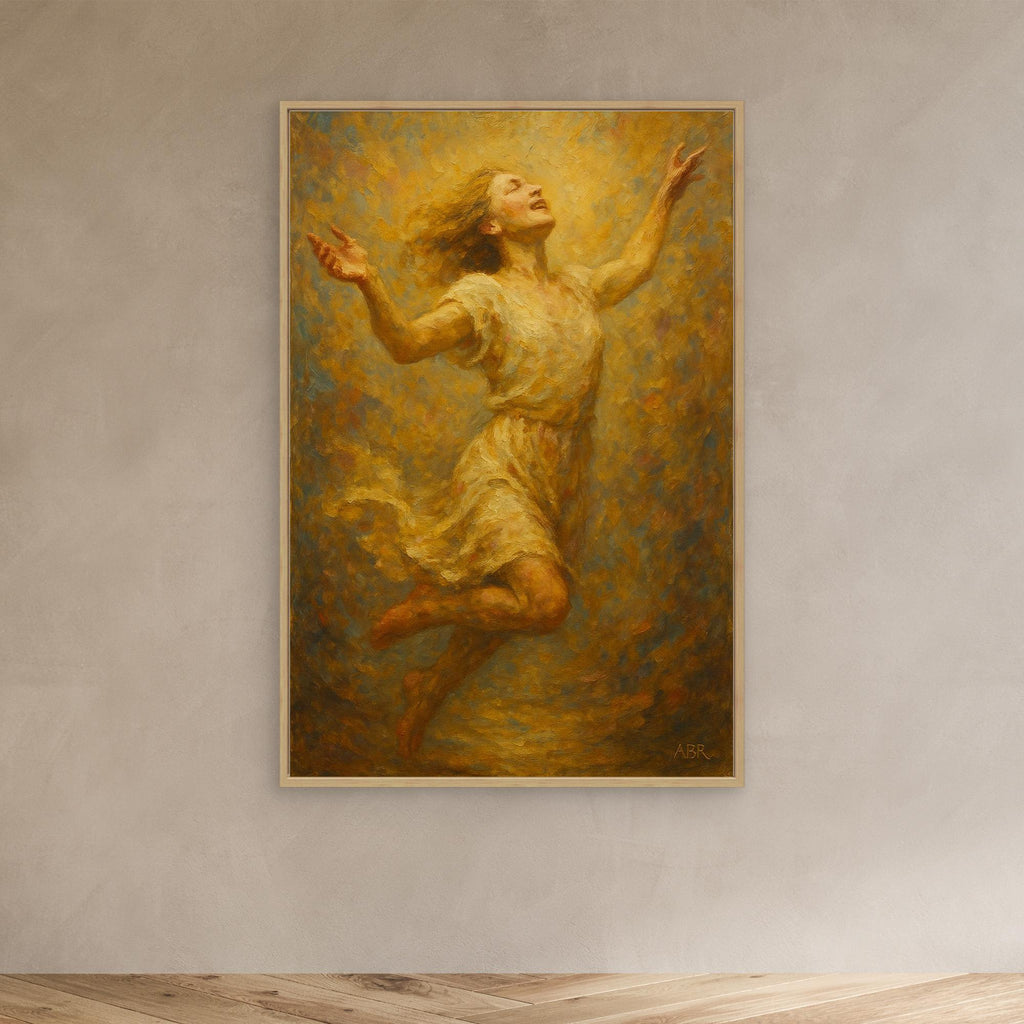 Joyful Woman Figurative Canvas Wall Art