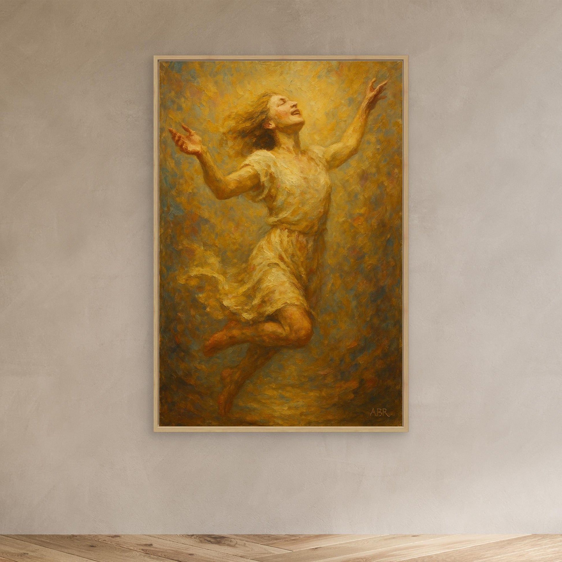 Joyful Woman Figurative Canvas Wall Art
