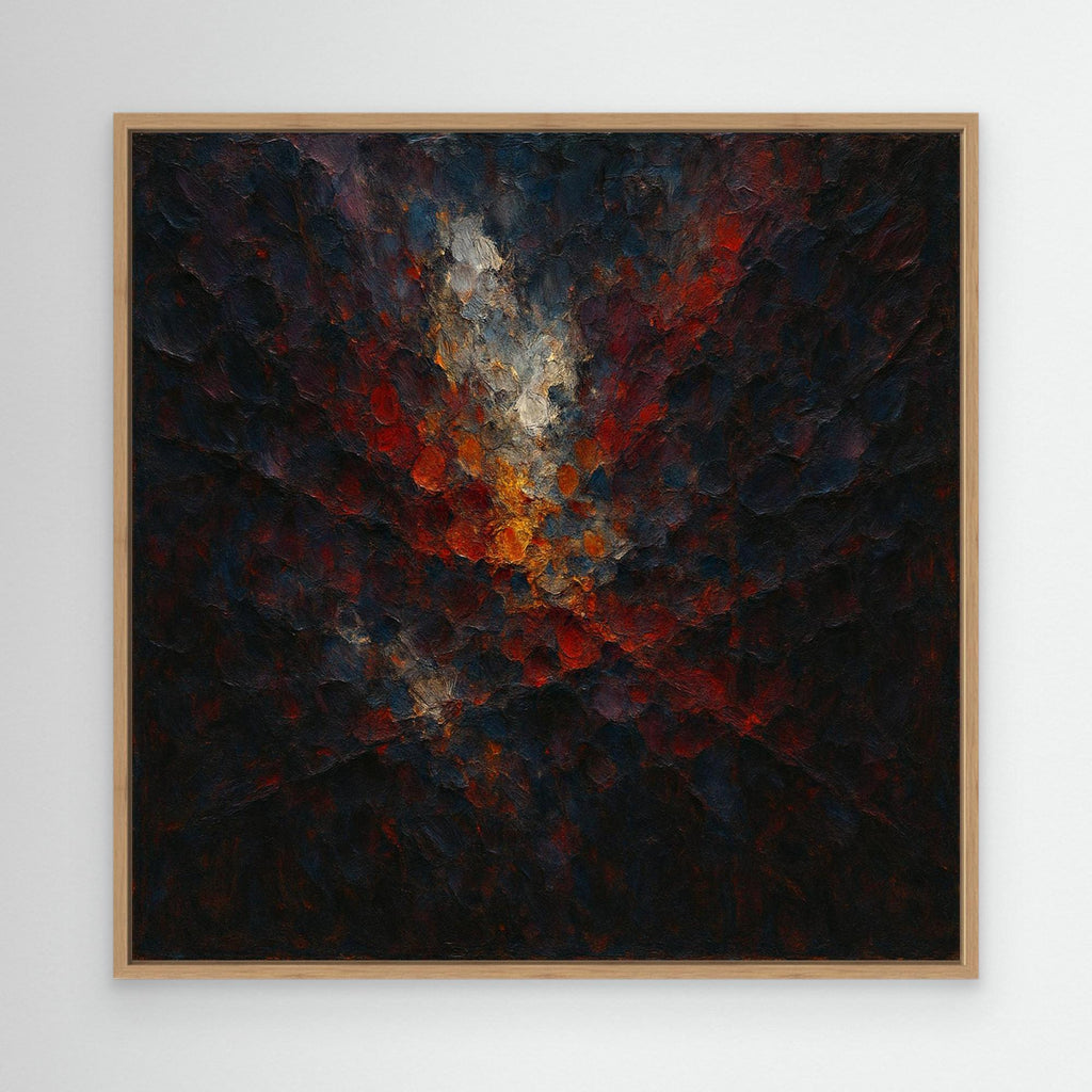 Abstract Flame Burst – Textured Canvas Wall Art in Red & Gold