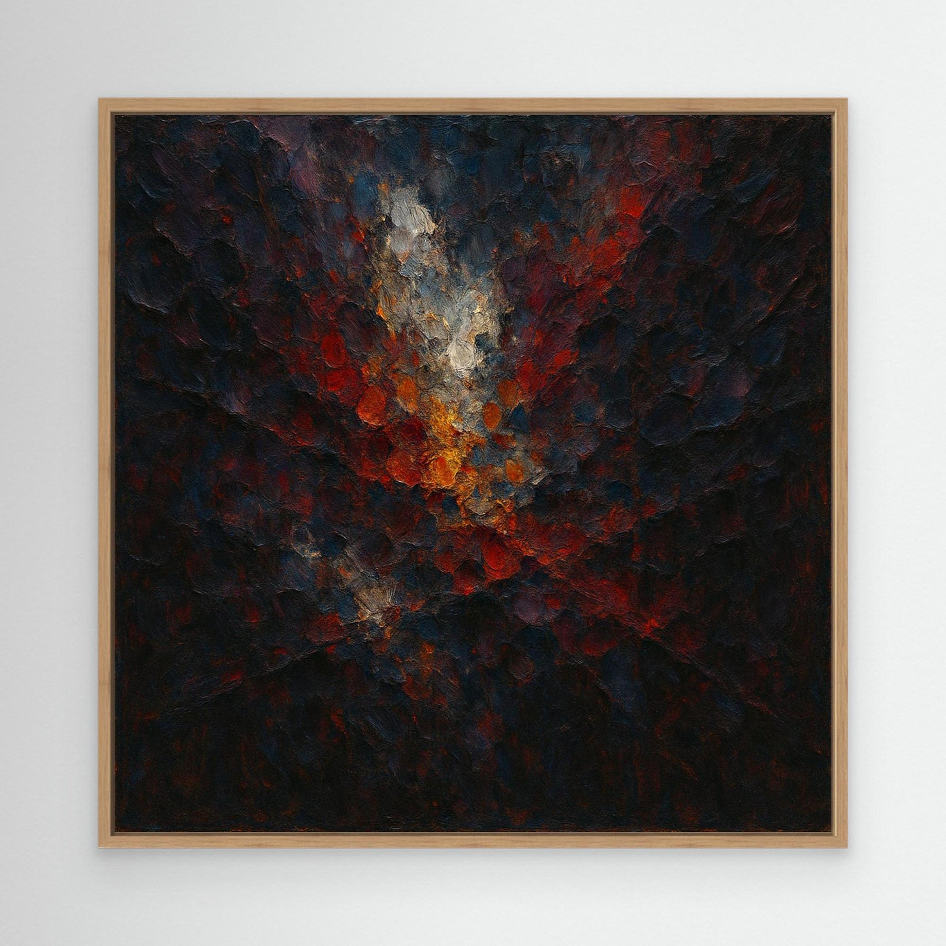 Abstract Flame Burst – Textured Canvas Wall Art in Red & Gold