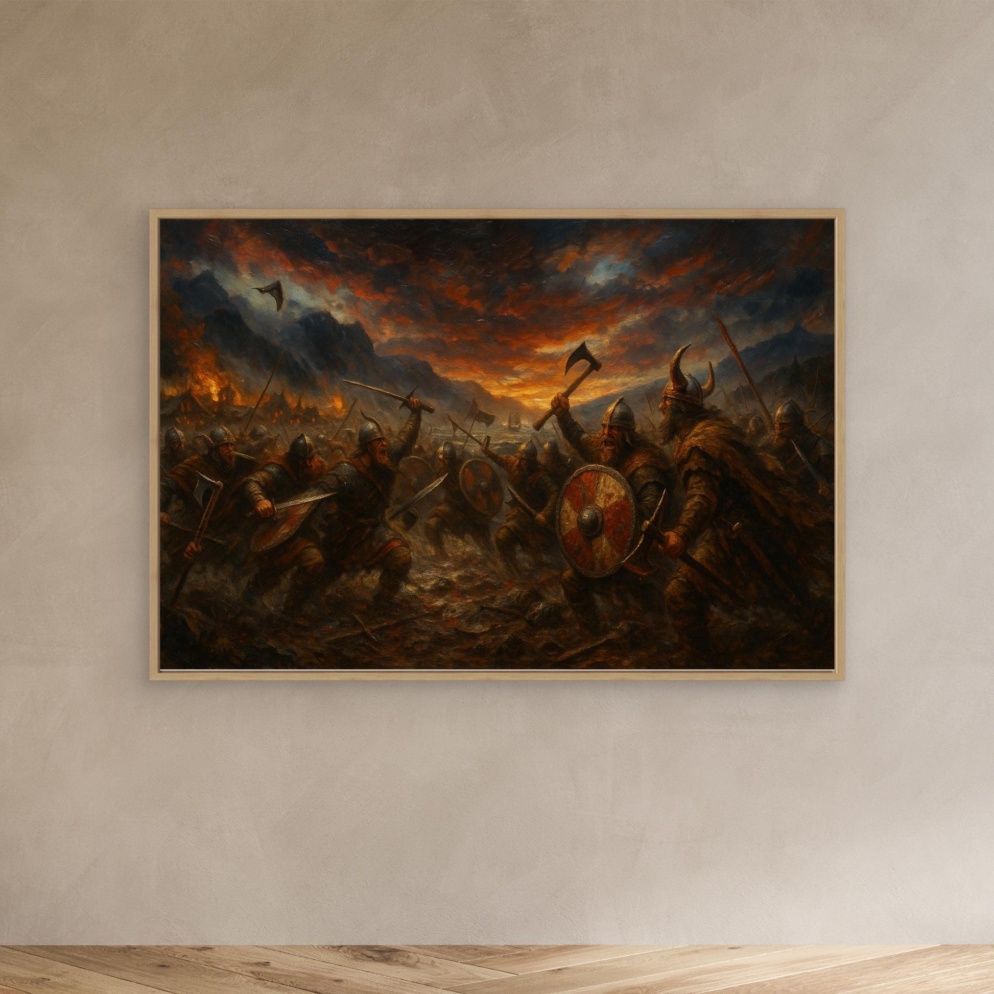 Viking Battle Canvas Wall Art
