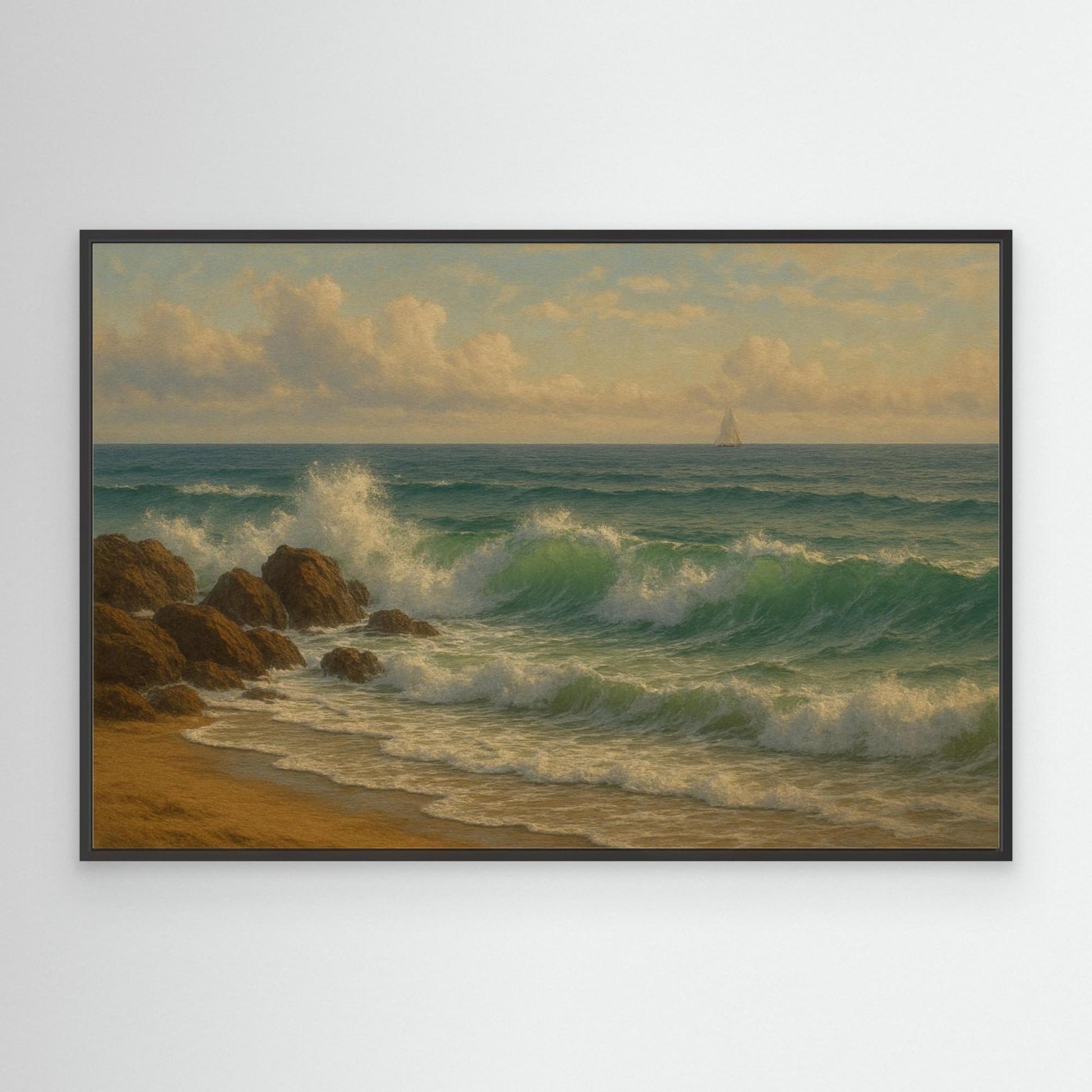 Ocean Serenity – Coastal Waves Canvas Wall Art” | Tranquil Seascape Print