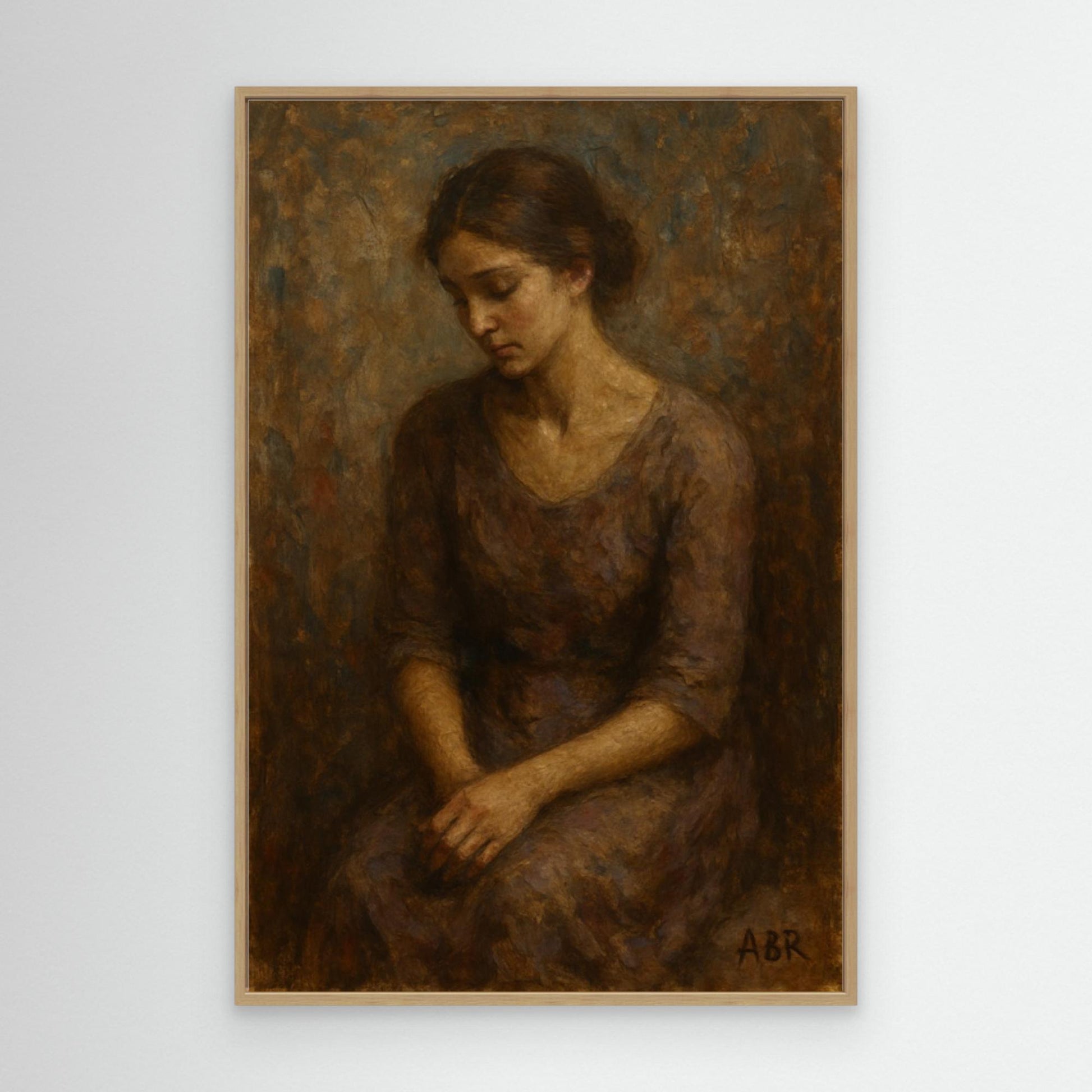 Muted Portrait of Woman – Figurative Canvas Wall Art