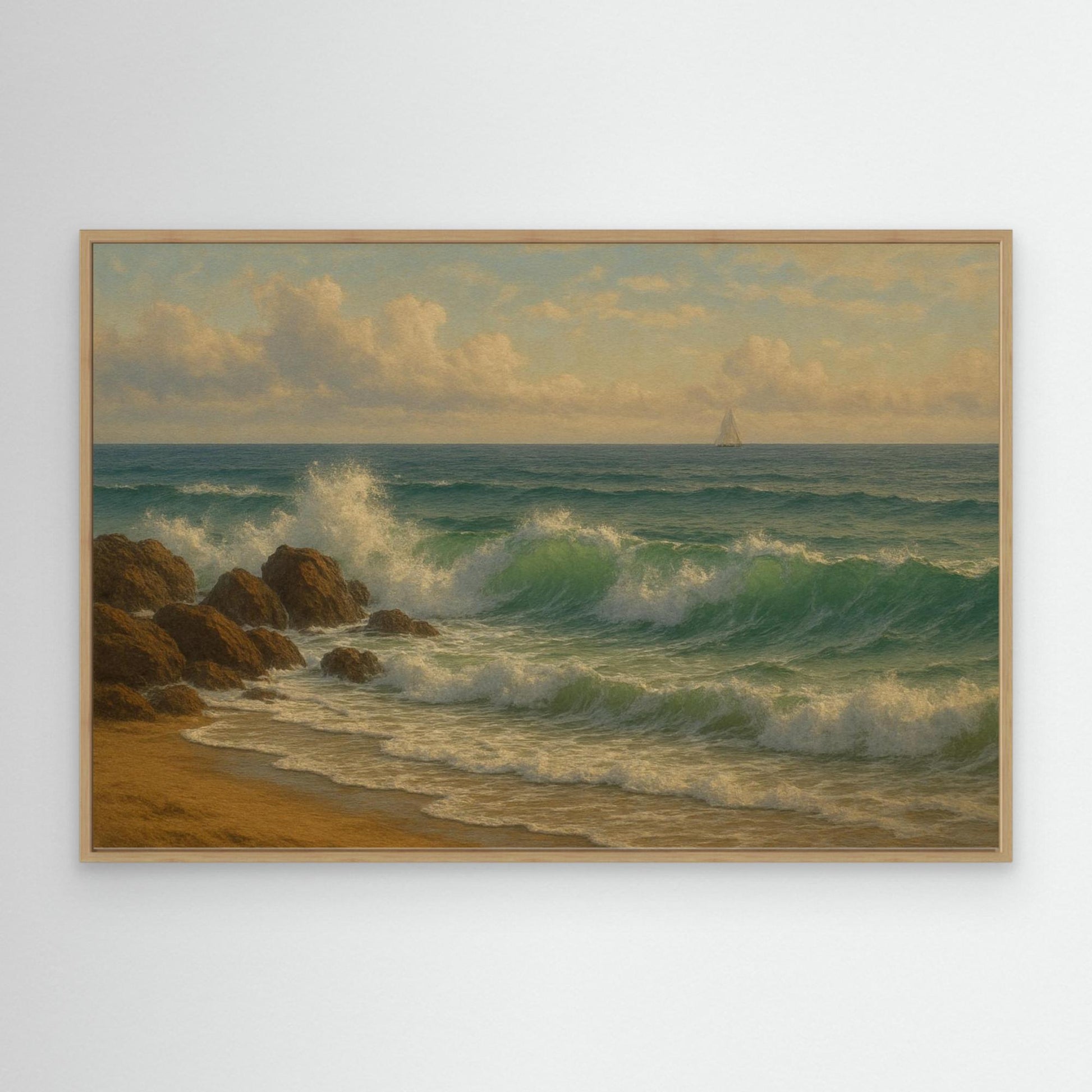 Ocean Serenity – Coastal Waves Canvas Wall Art” | Tranquil Seascape Print