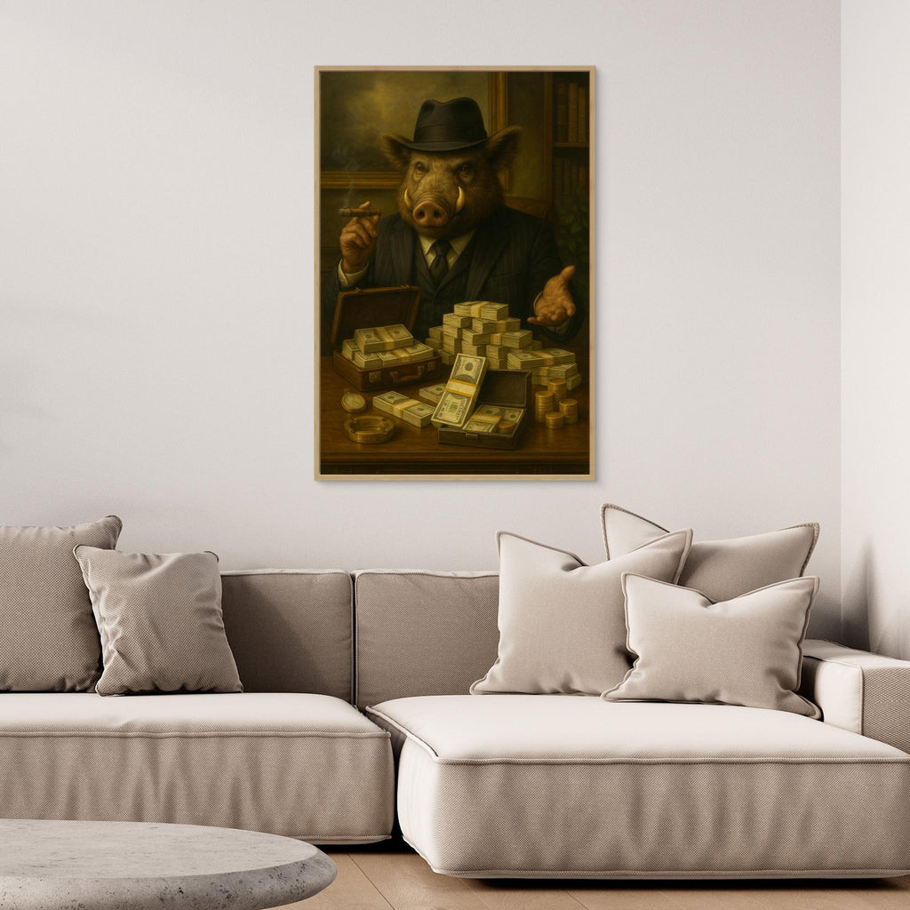 Boss Boar – King of Cash | Limited Edition Canvas Art Print