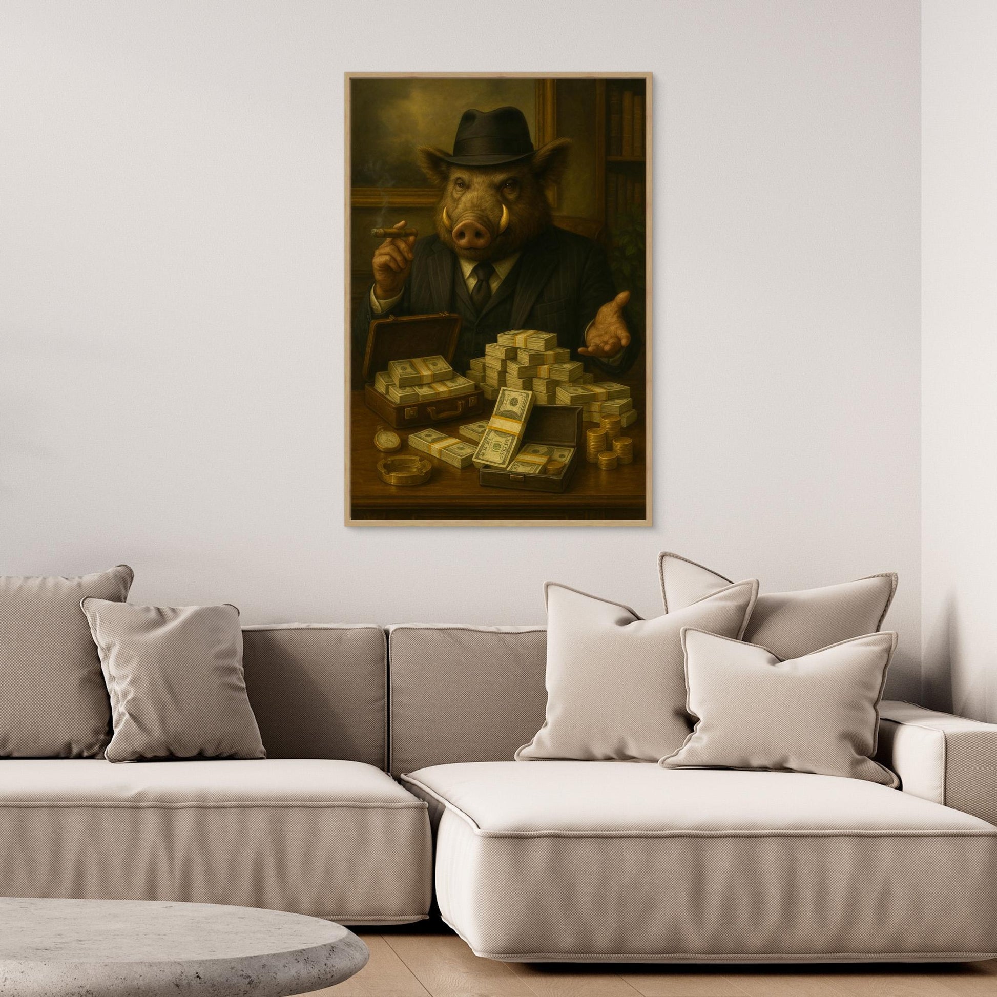 Boss Boar – King of Cash | Limited Edition Canvas Art Print