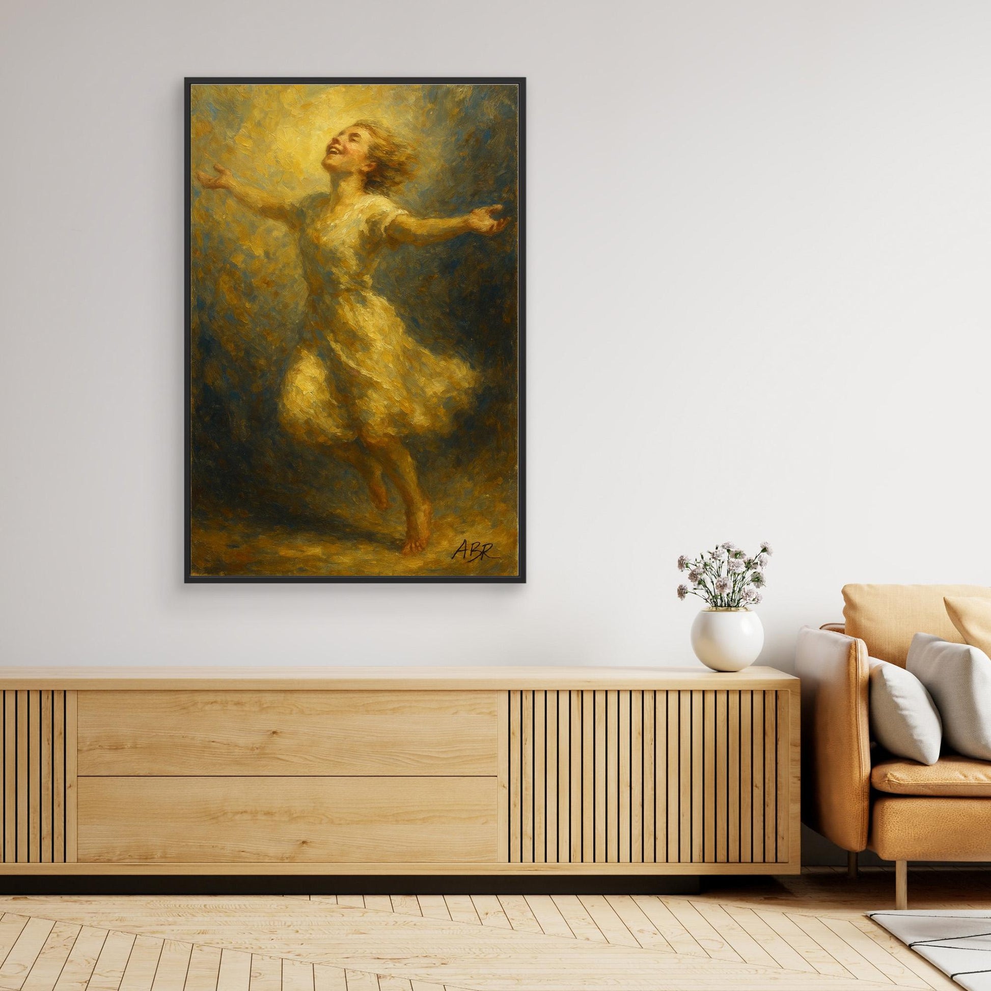 Joyful Woman Canvas Wall Art – Figurative Print