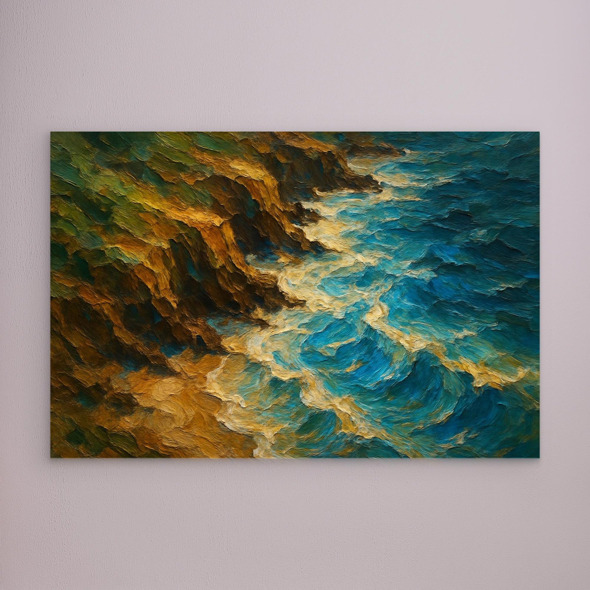 Ocean Cliff Canvas Wall Art – Abstract Coastal Print