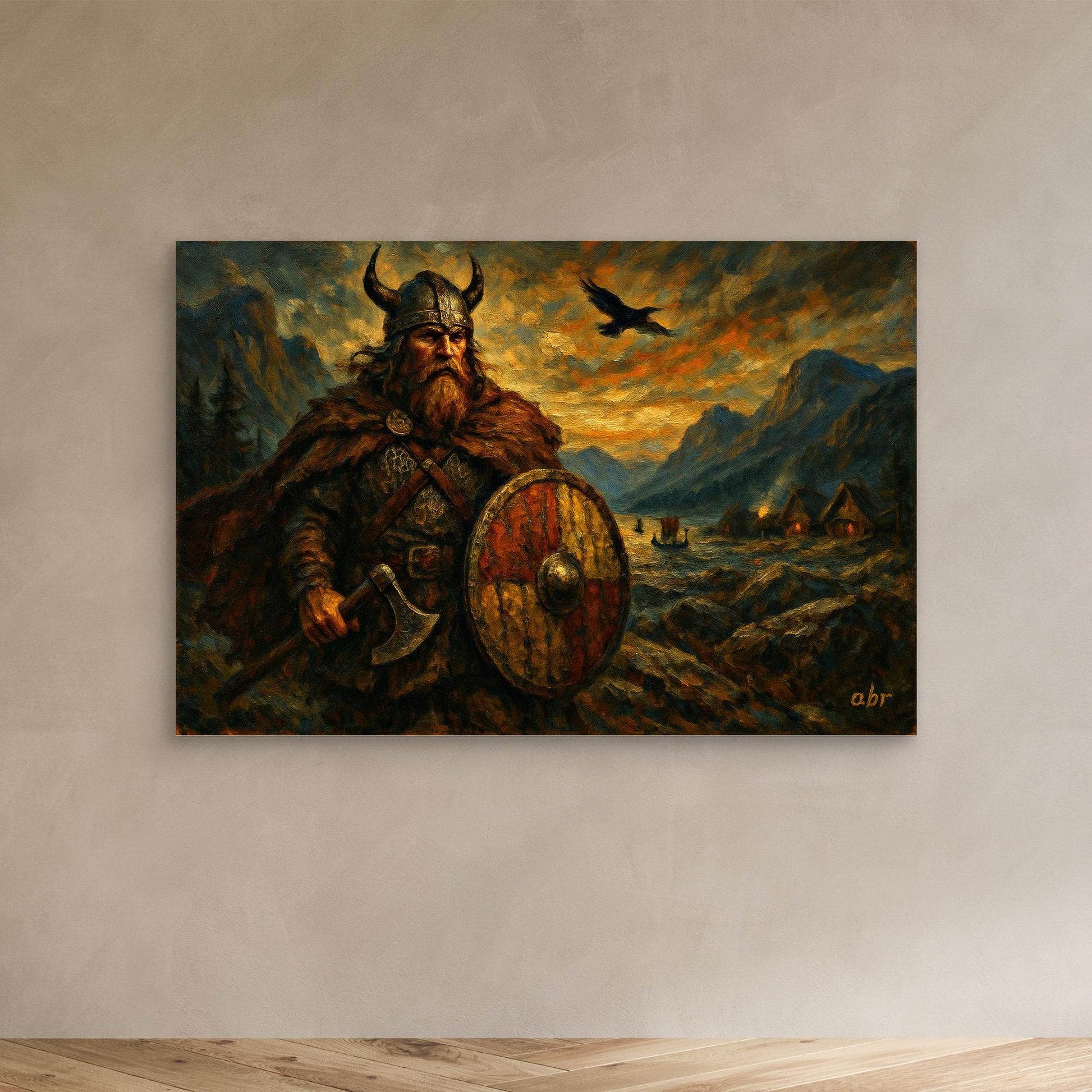 Norse Viking Defender Wall Print