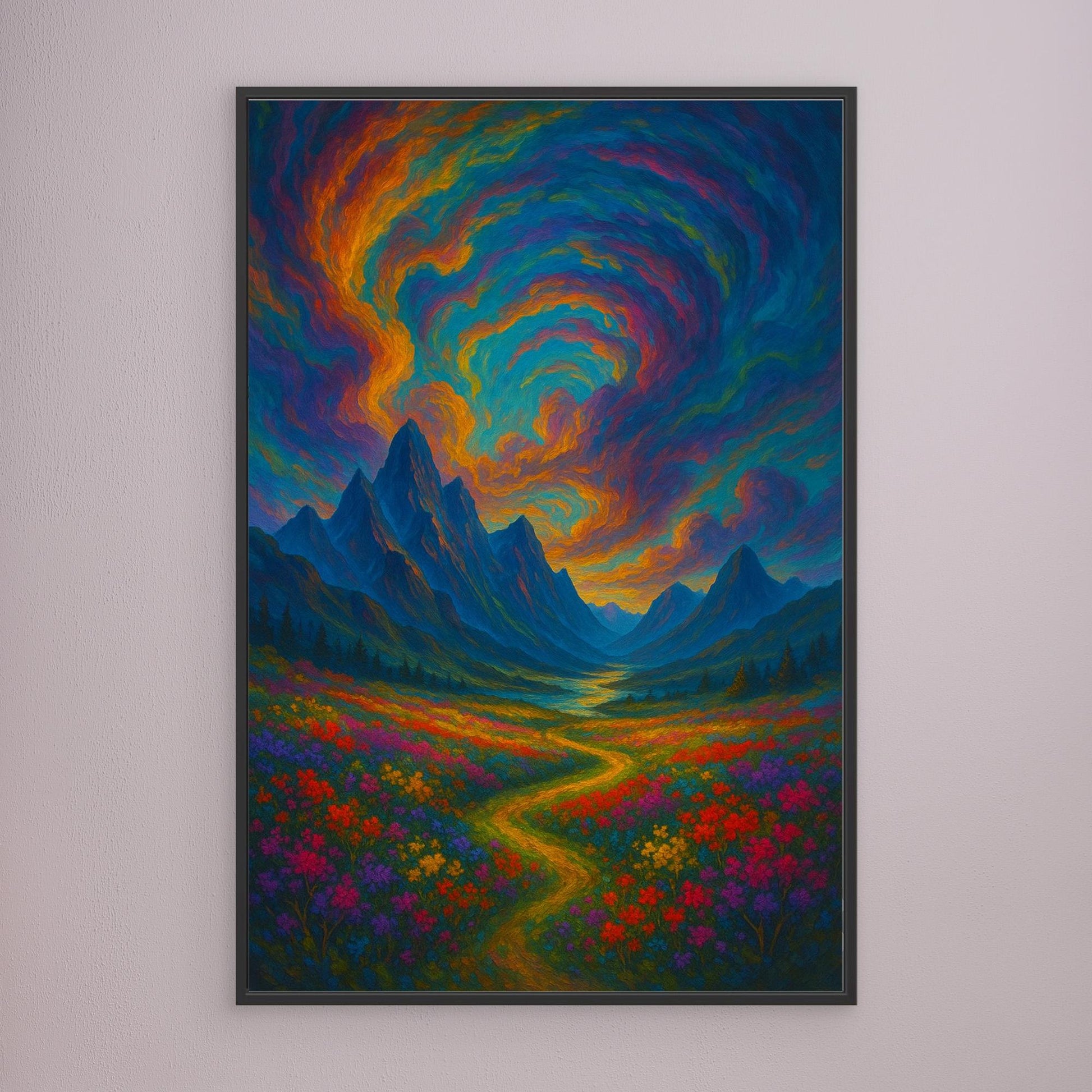 Colorful Fantasy Landscape Canvas Wall Art – Surreal Nature Print