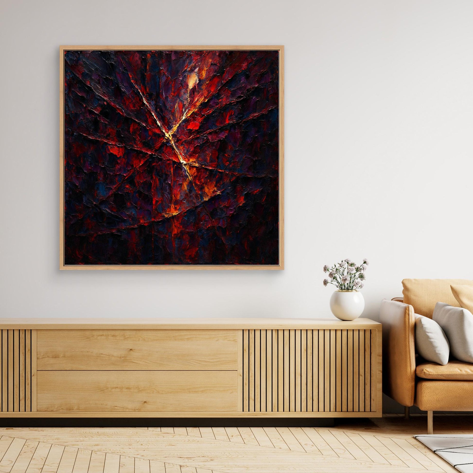 Cracked Fire Texture – Abstract Canvas Wall Art