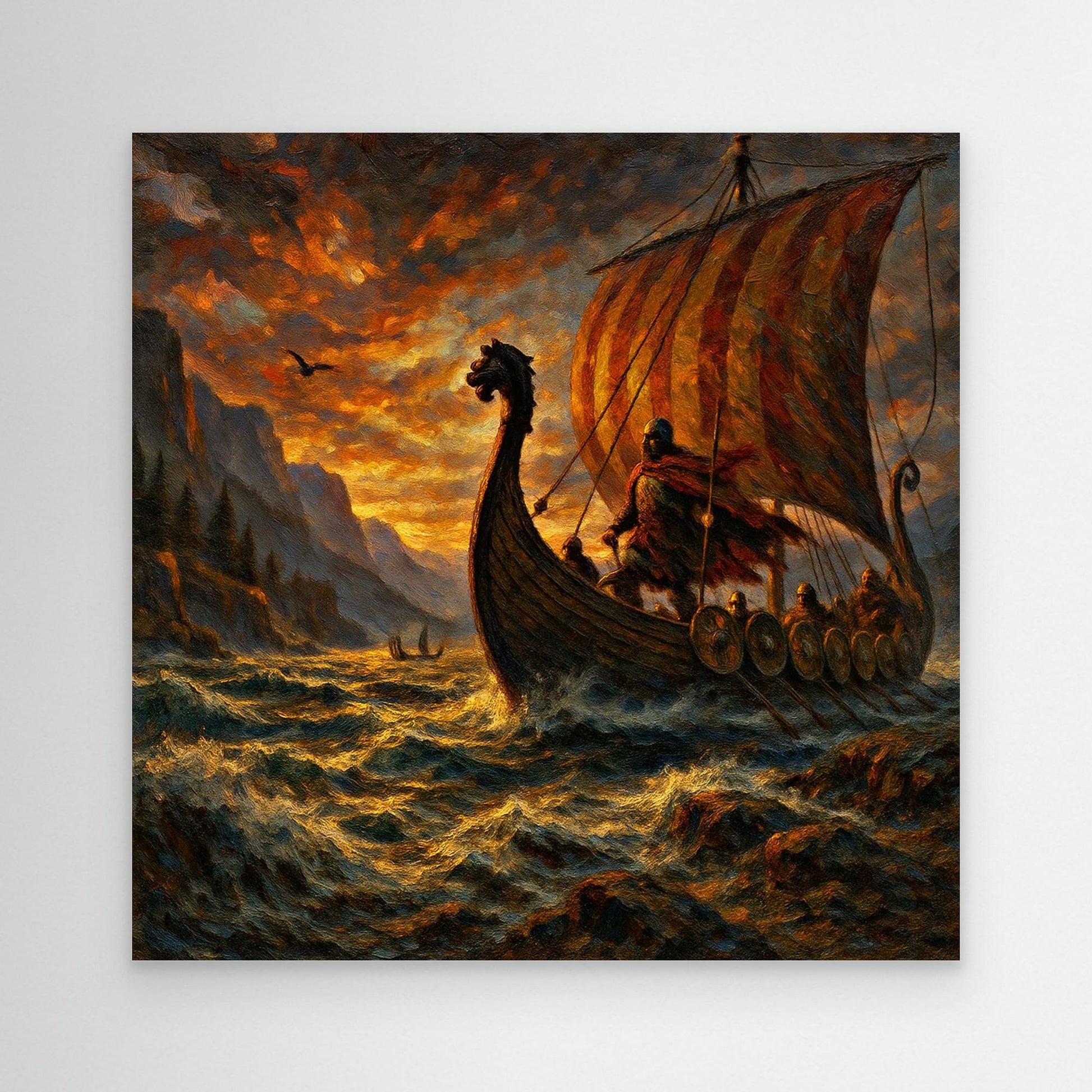 Viking Longship Canvas Wall Art