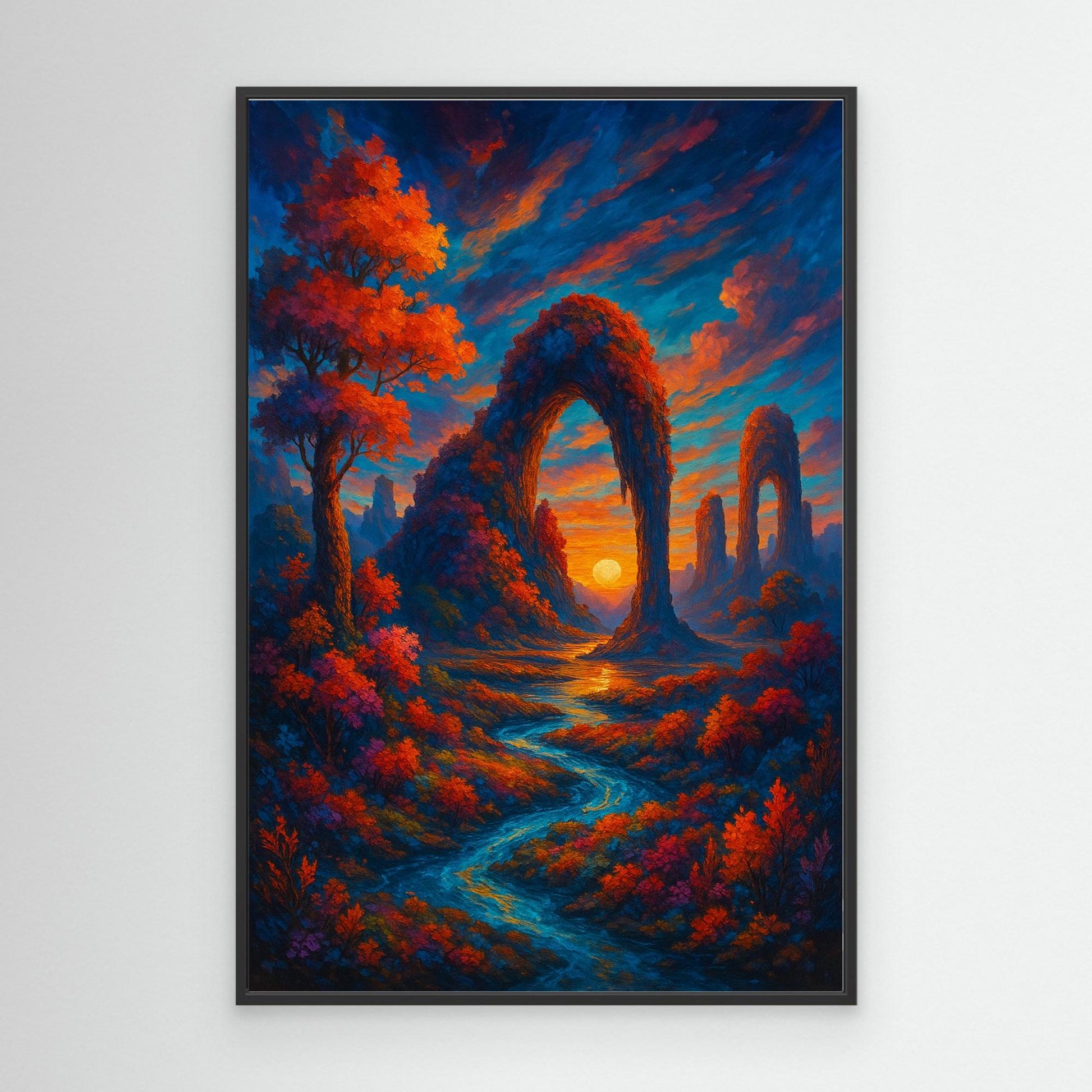 Fantasy Sunset Landscape Canvas Wall Art – Colorful Nature Print