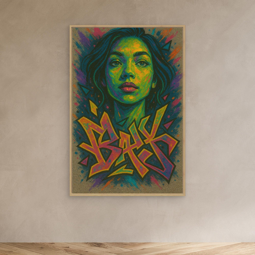 Colorful Graffiti Woman Canvas Wall Art – Bold Urban Street Style