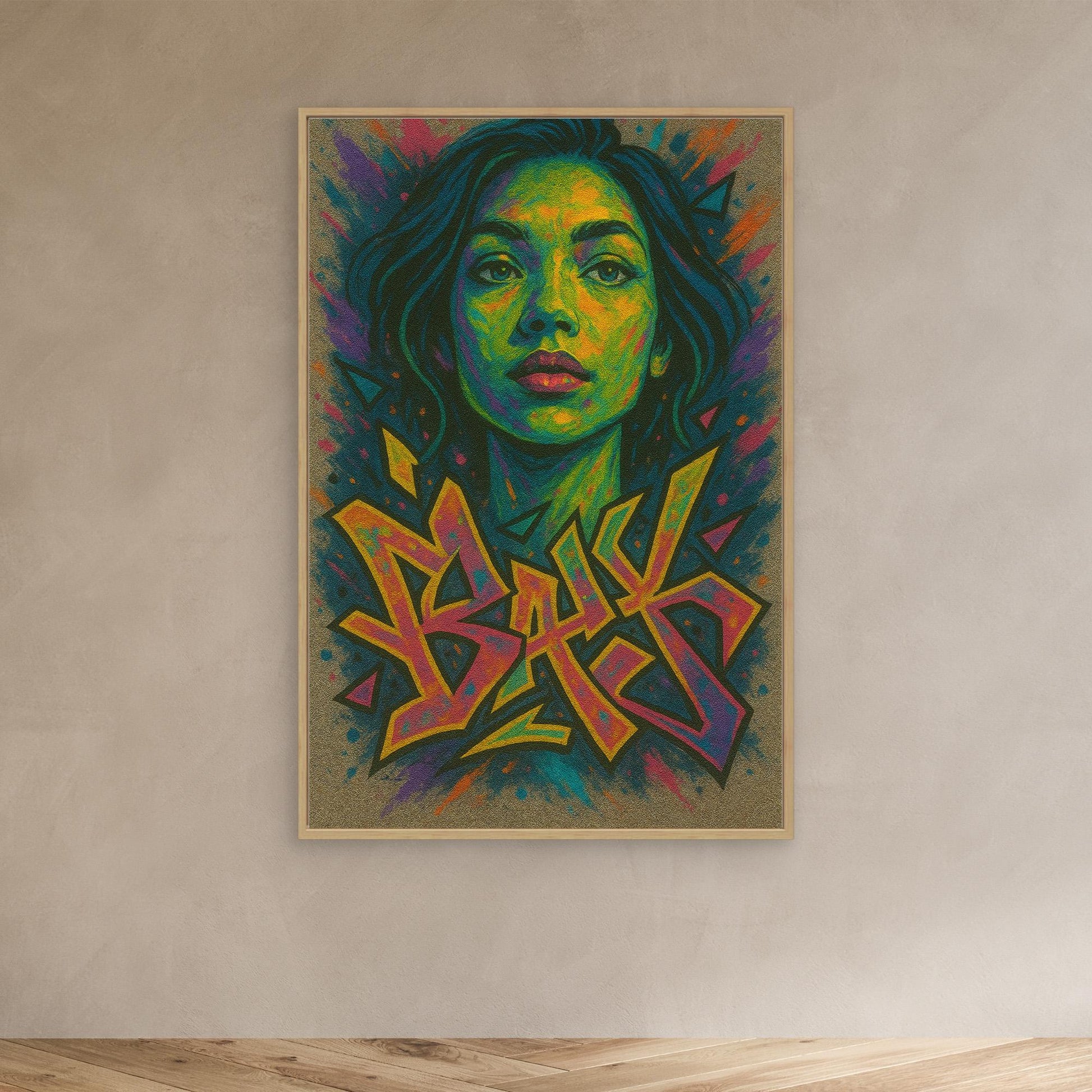 Colorful Graffiti Woman Canvas Wall Art – Bold Urban Street Style