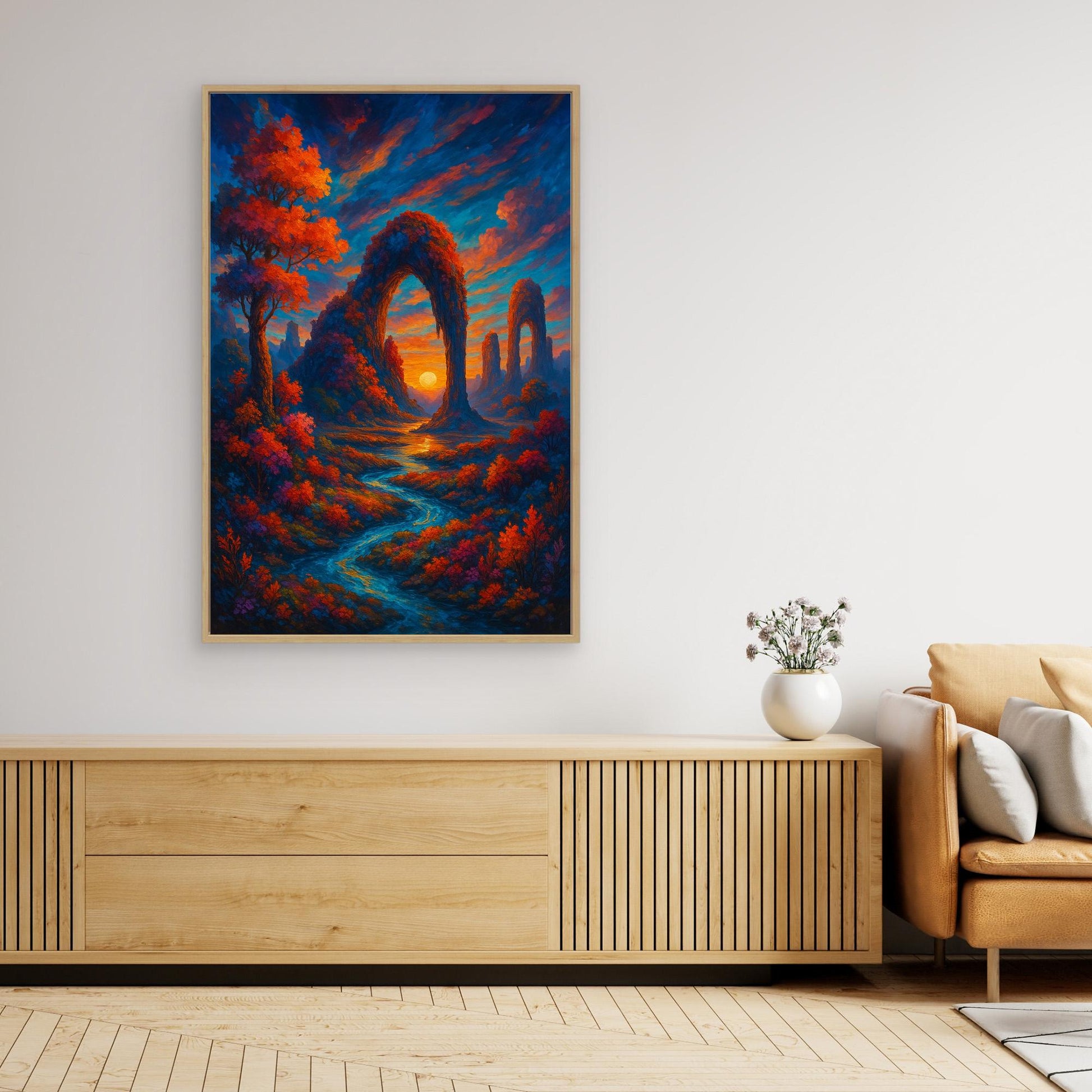 Fantasy Sunset Landscape Canvas Wall Art – Colorful Nature Print