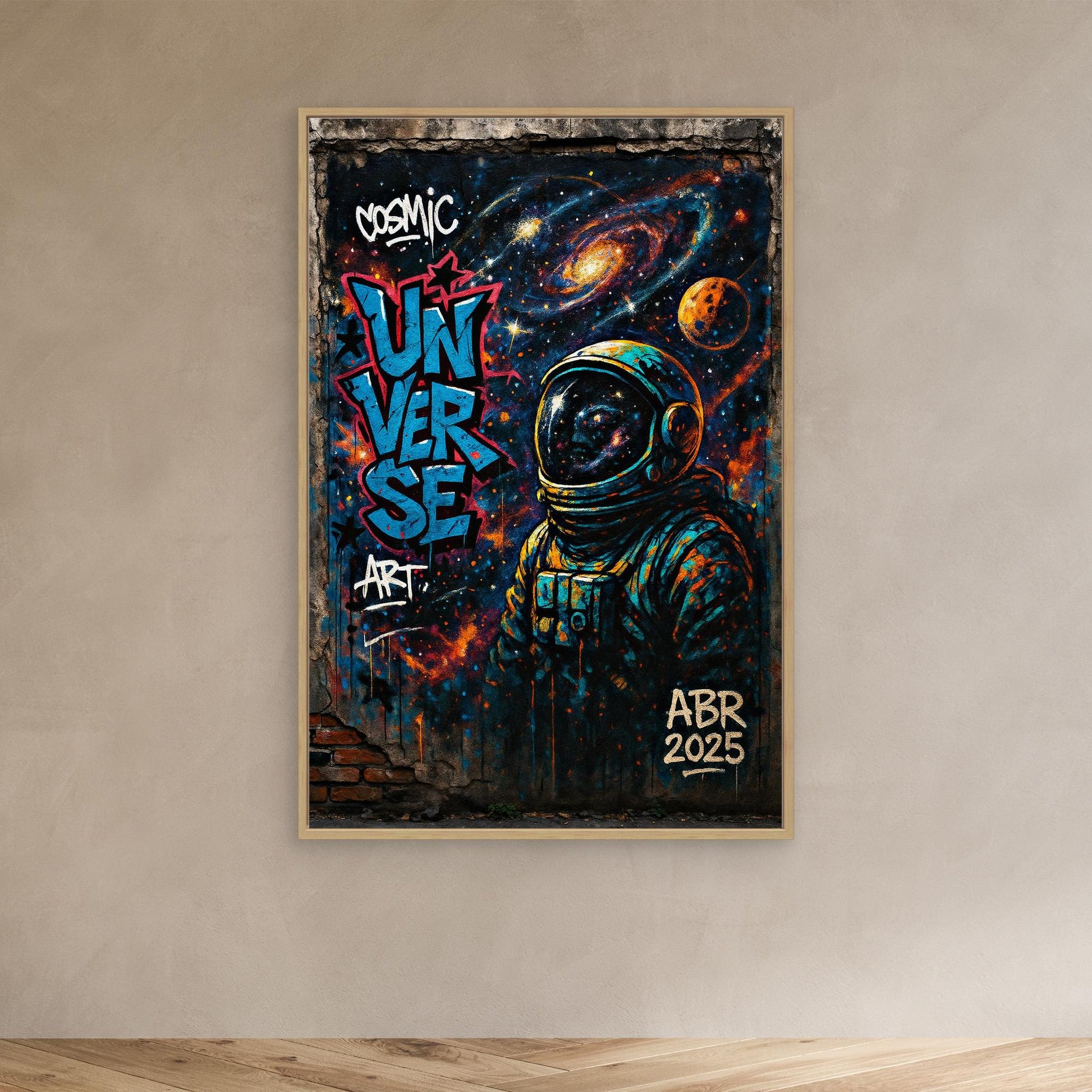 Astronaut Graffiti Wall Art – Cosmic Street Style Print