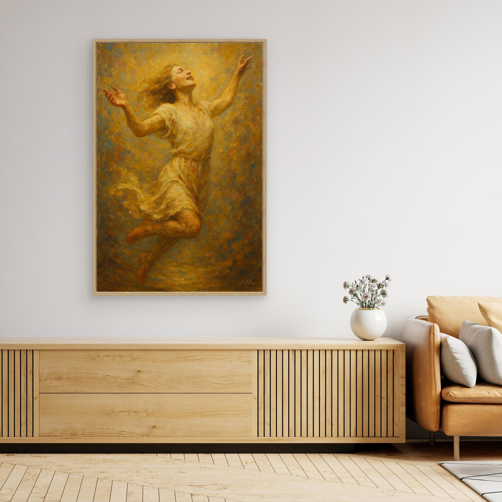 Joyful Woman Figurative Canvas Wall Art