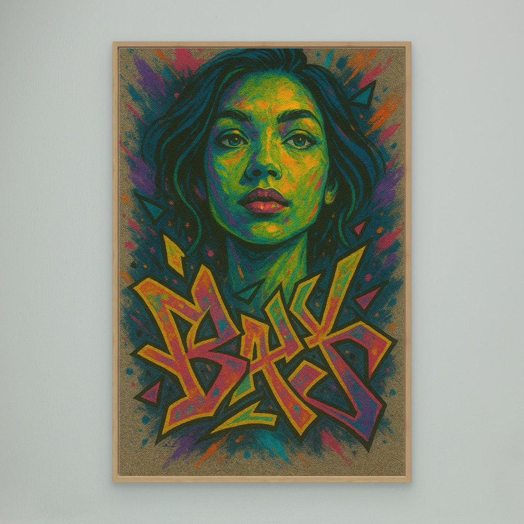 Colorful Graffiti Woman Canvas Wall Art – Bold Urban Street Style