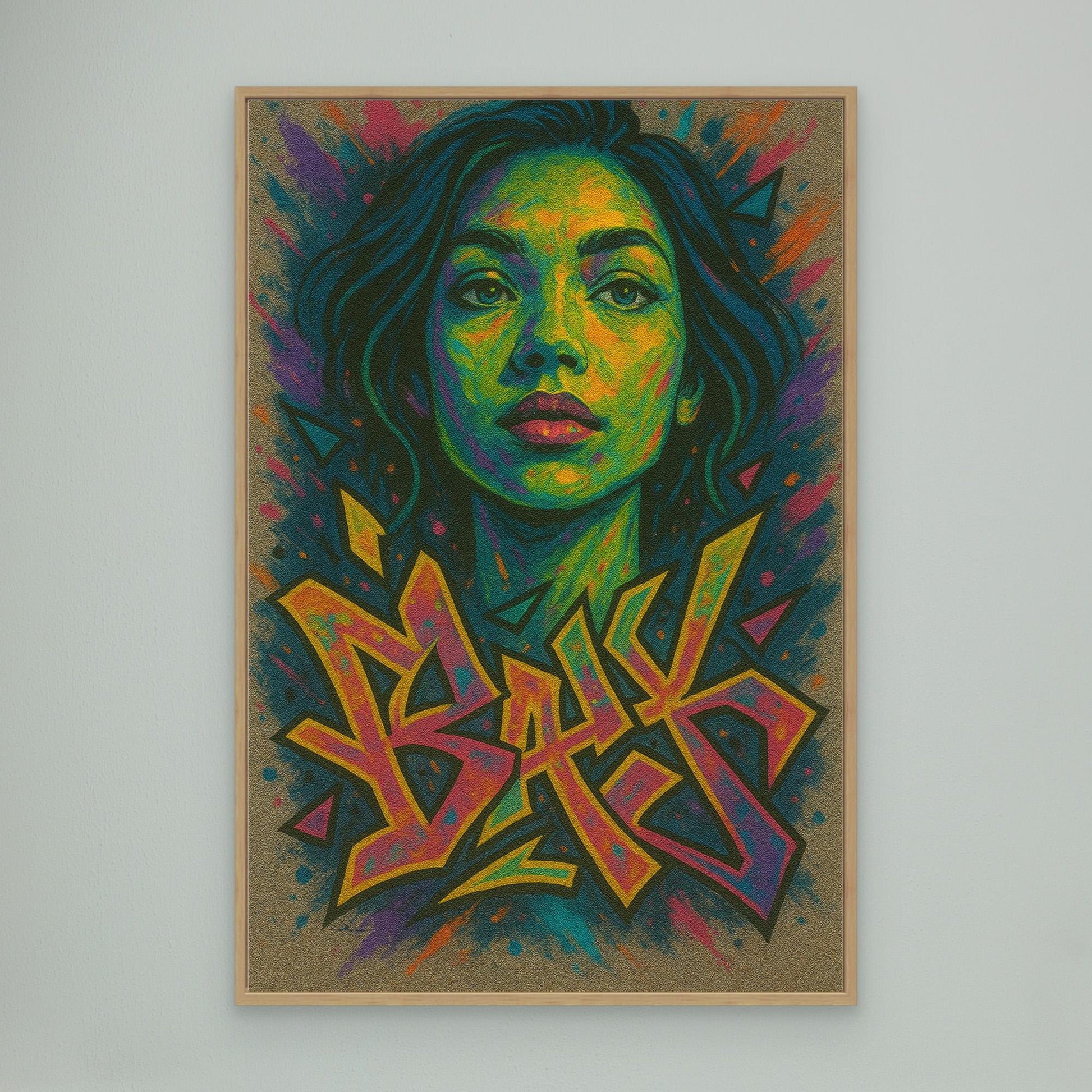 Colorful Graffiti Woman Canvas Wall Art – Bold Urban Street Style